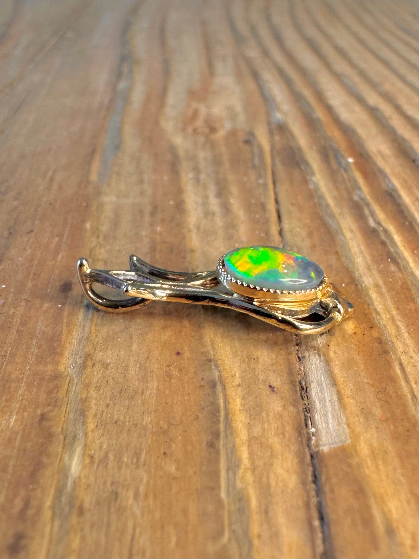 Blue Opal Gold on 925 Sterling Silver Pendant