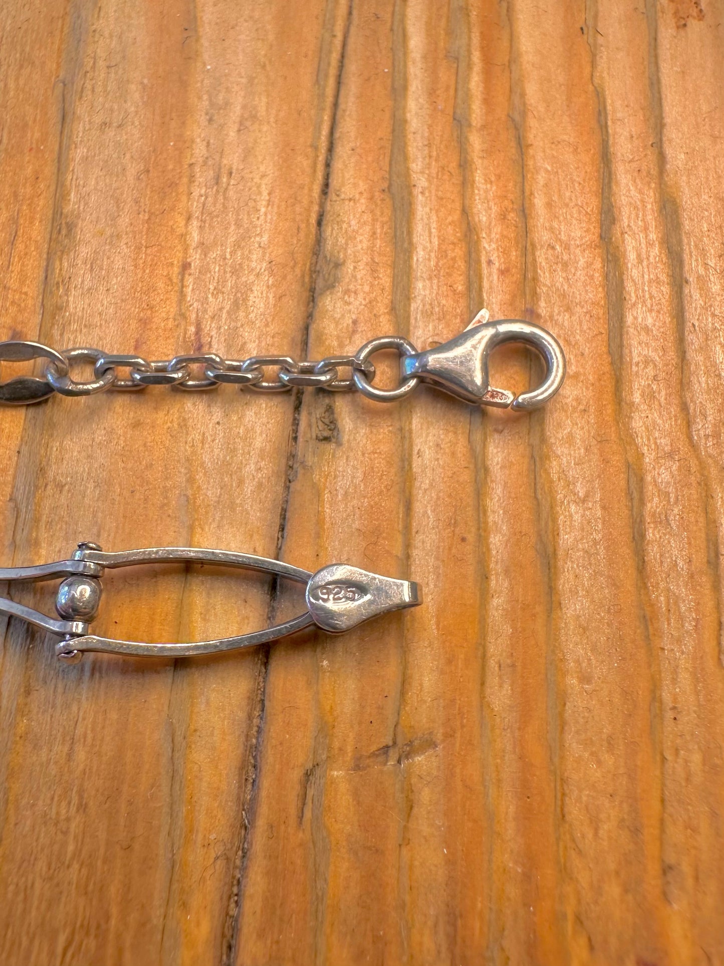 Abstract Link Italy 925 Sterling Silver 8 inch Bracelet