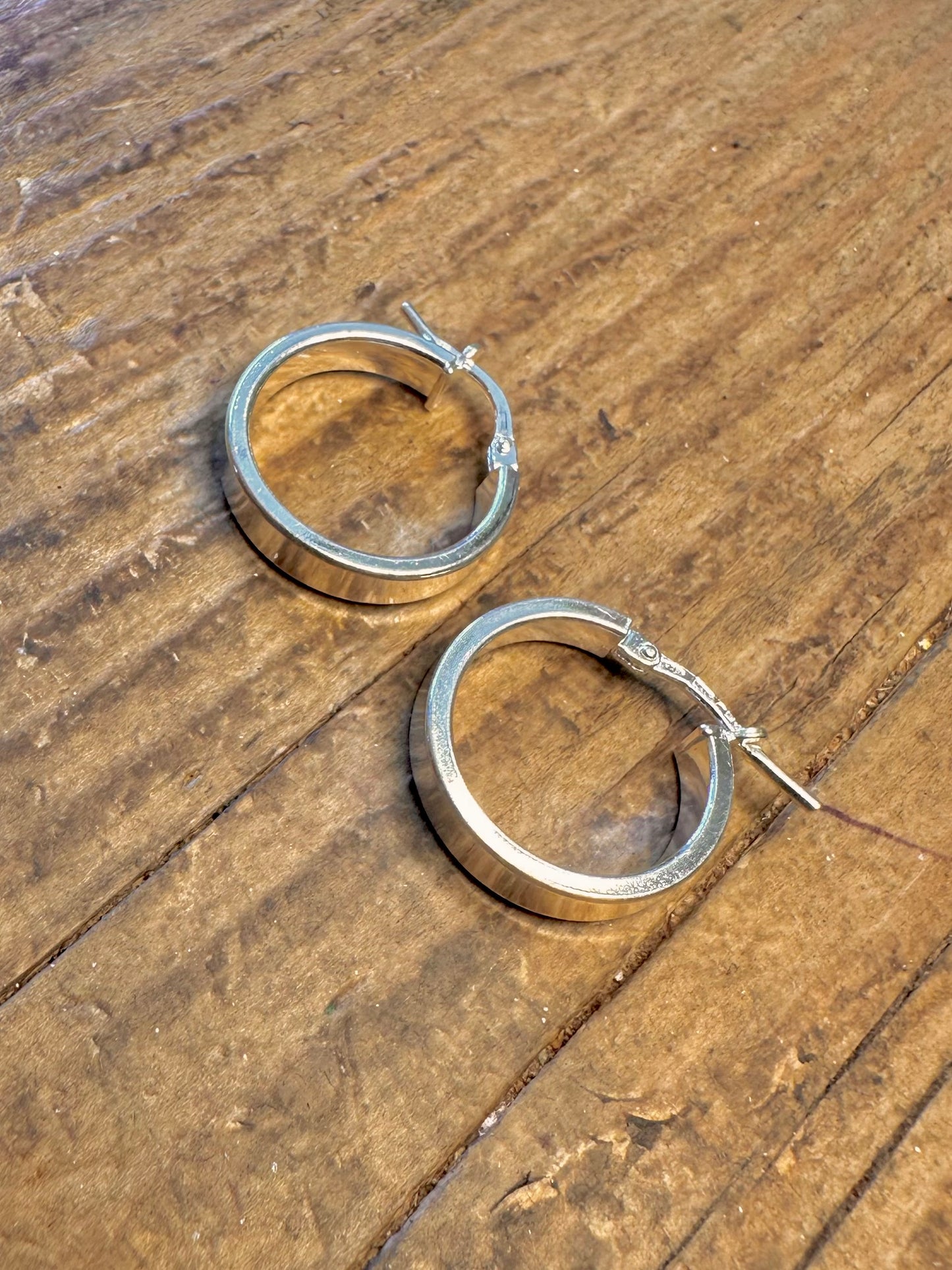 Chunky Hoops Italy 925 Sterling Silver Earrings
