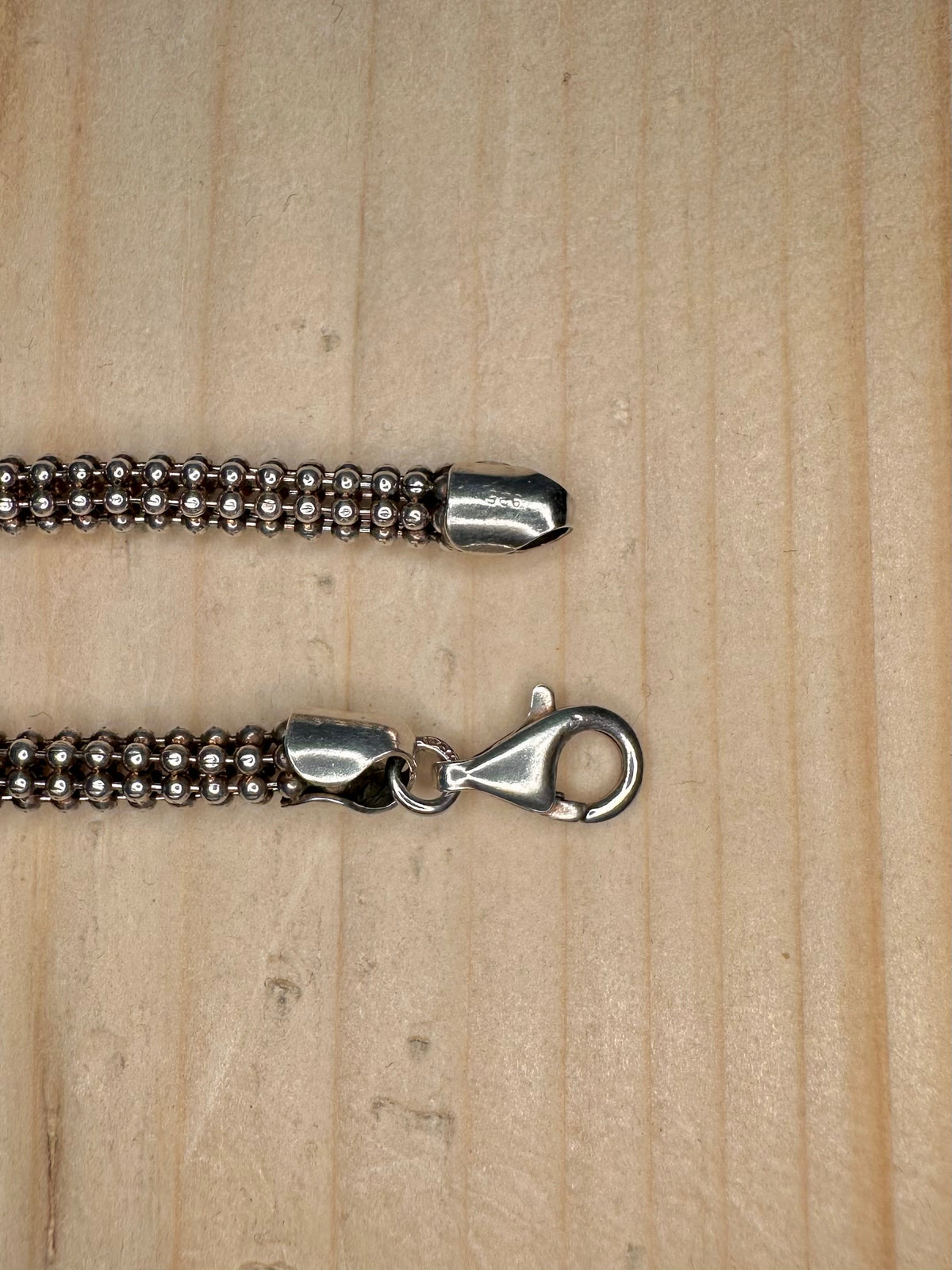 Popcorn Link 925 Sterling Silver 7.4 inch Bracelet