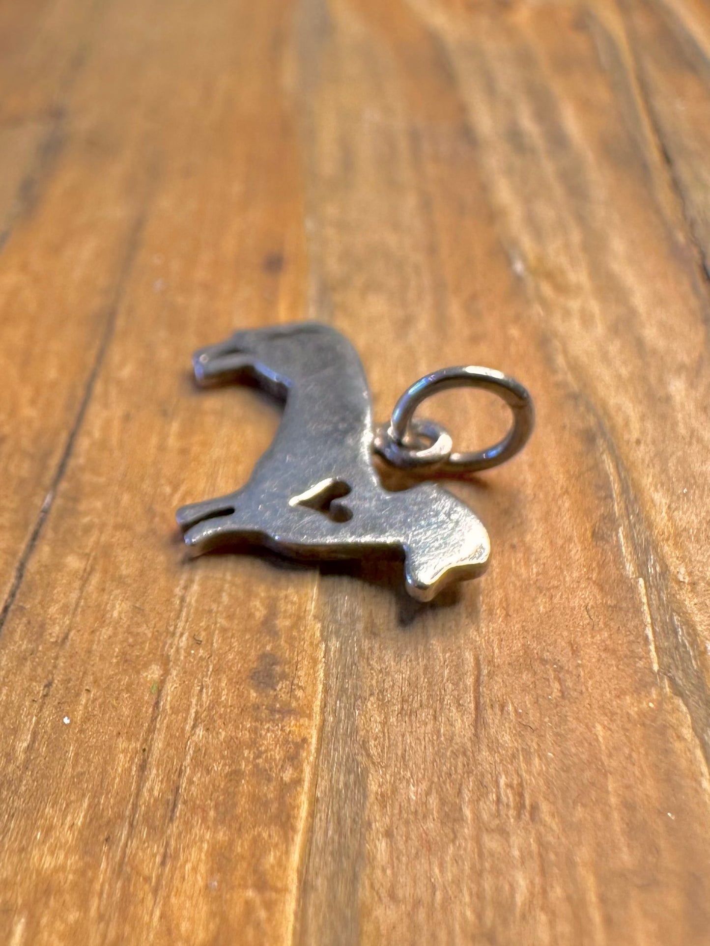 Dachshund Cut Out Heart 925 Sterling Silver Pendant