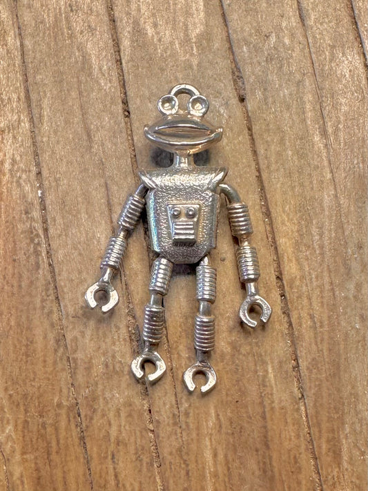 Vintage Articulated MASH Robot 925 Sterling Silver Pendant