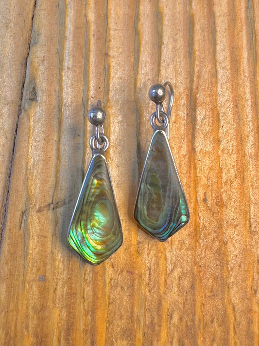Abalone Dangle 925 Sterling Silver Earrings