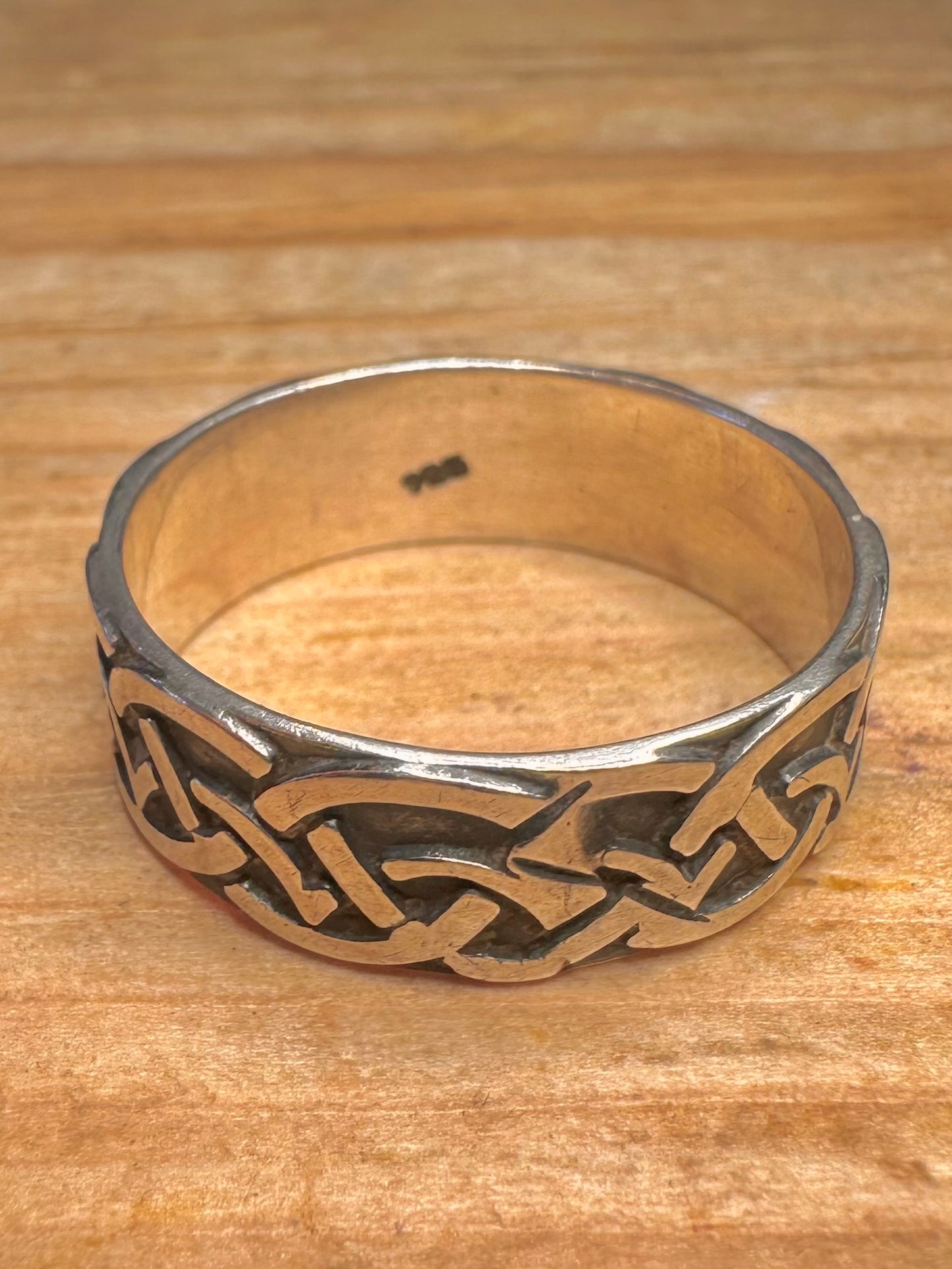 Vintage Celtic Band 925 Sterling Silver Size Z+5 Ring