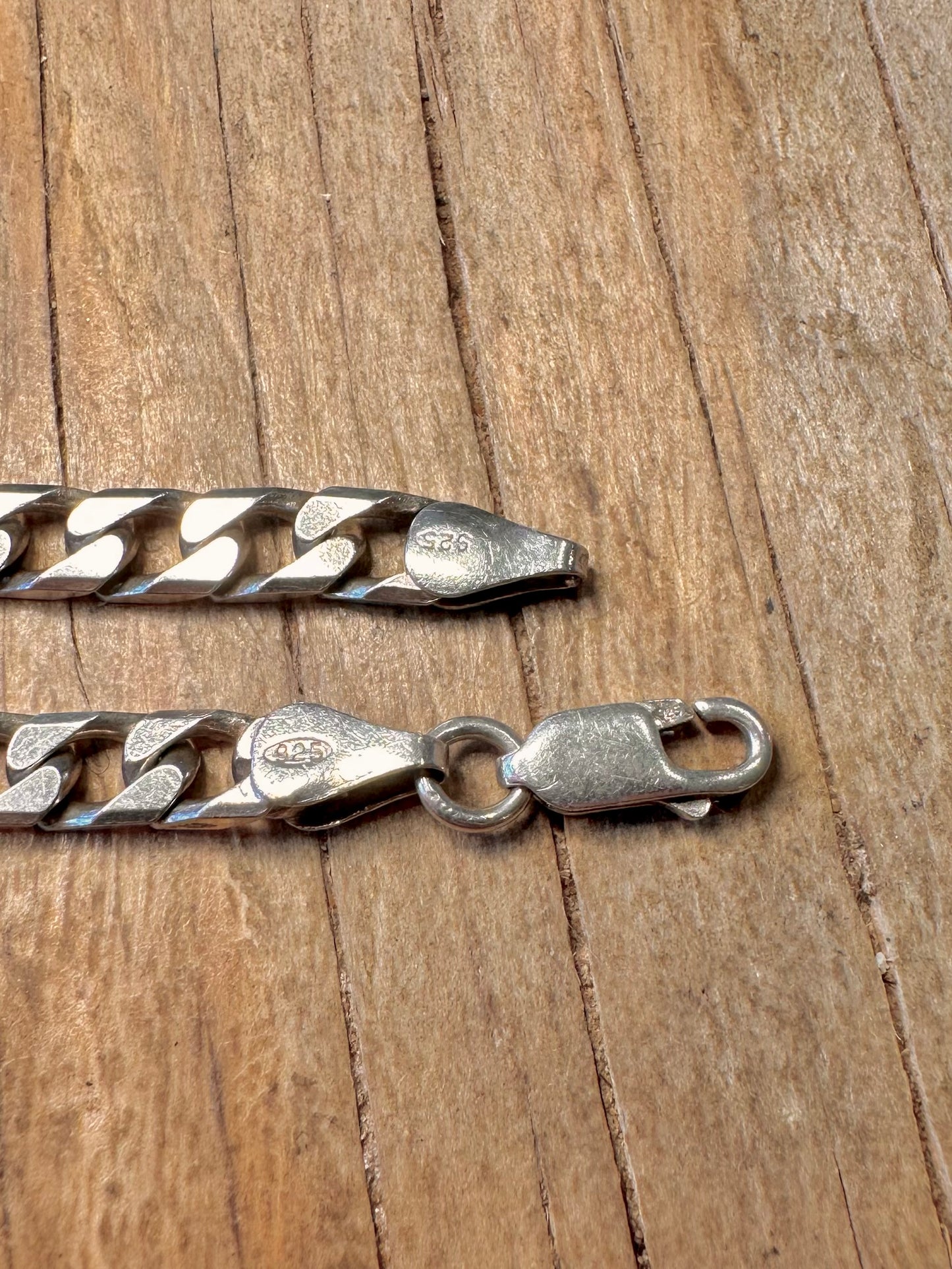 Vintage Panzerkette 925 Sterling Silber 8,5 Zoll Armband