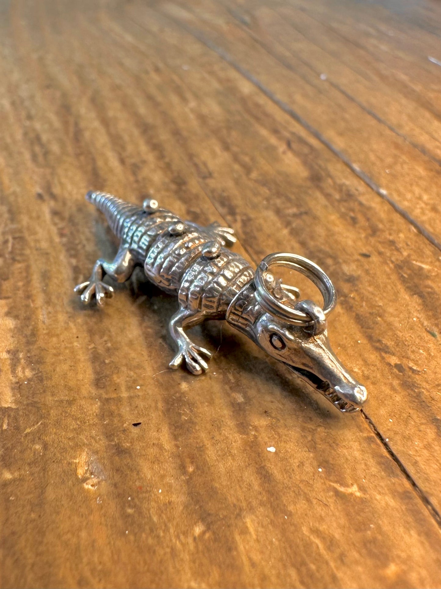Articulated Crocodile 925 Sterling Silver Pendant