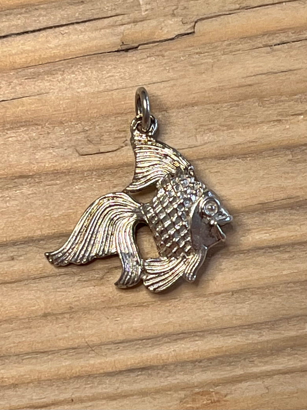 Gold Fish 925 Sterling Silver Pendant
