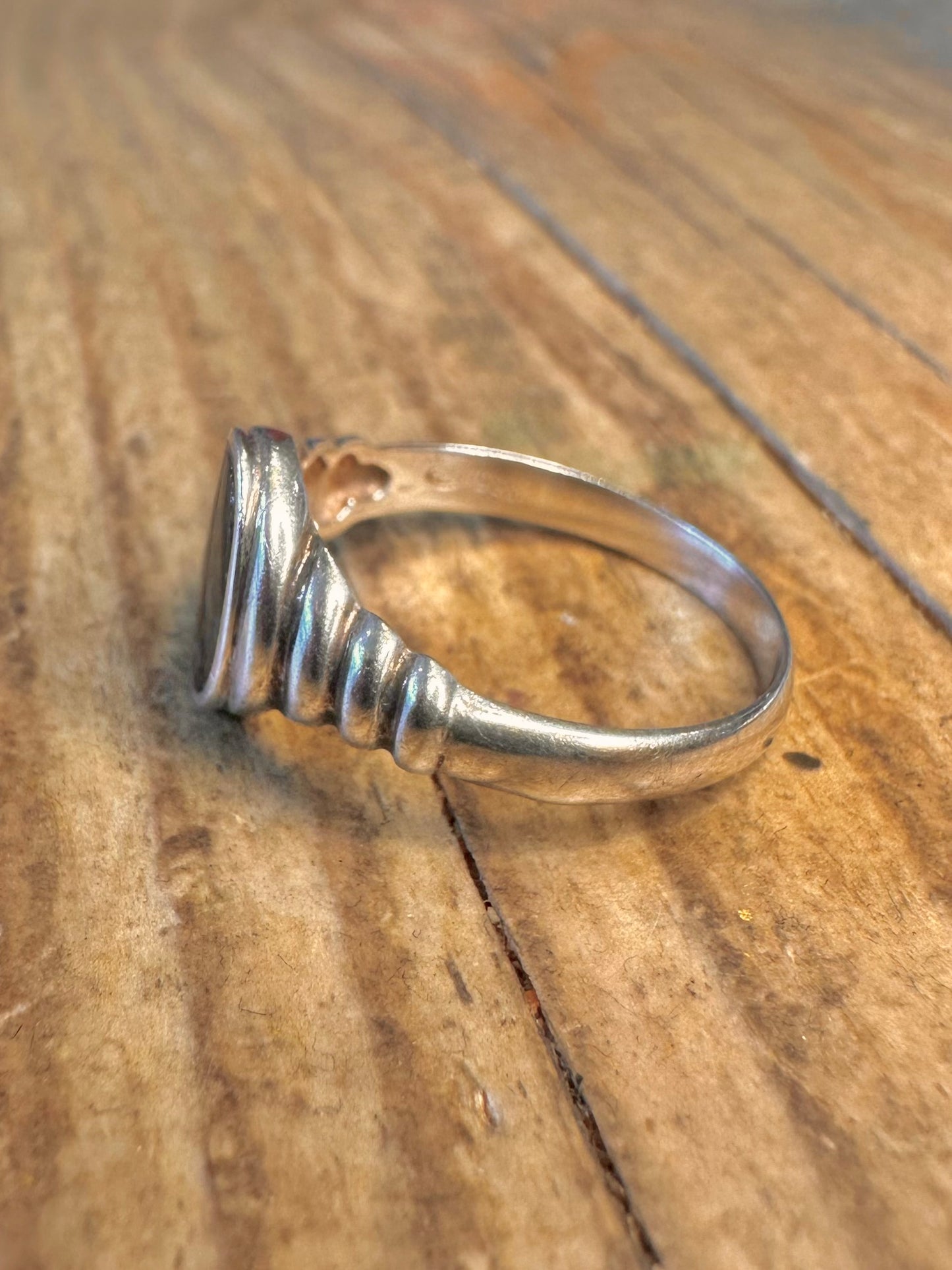 Onyx Signet 925 Sterling Silver Size N Ring