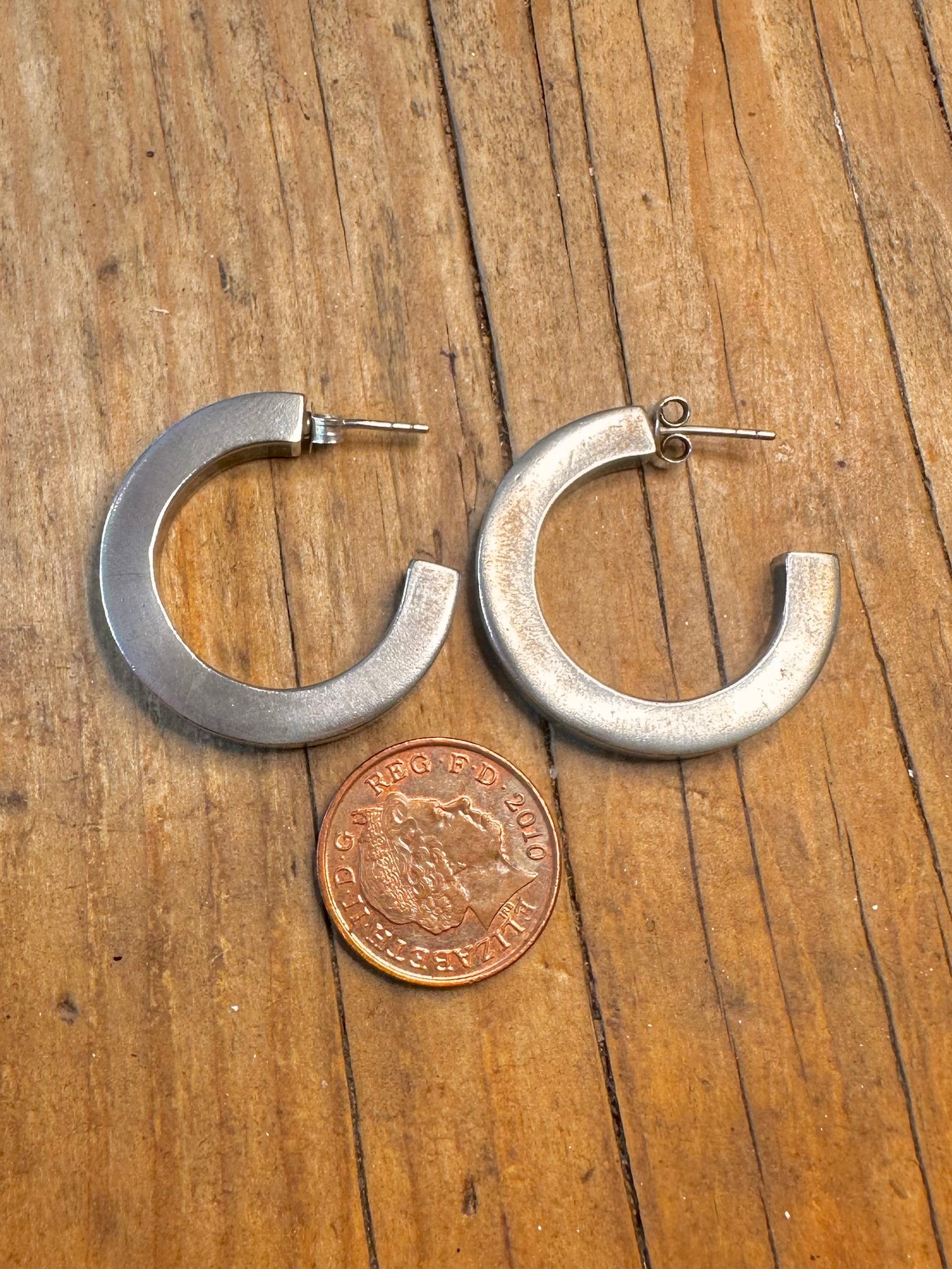 Chunky Half Hoop 925 Sterling Silver Earrings