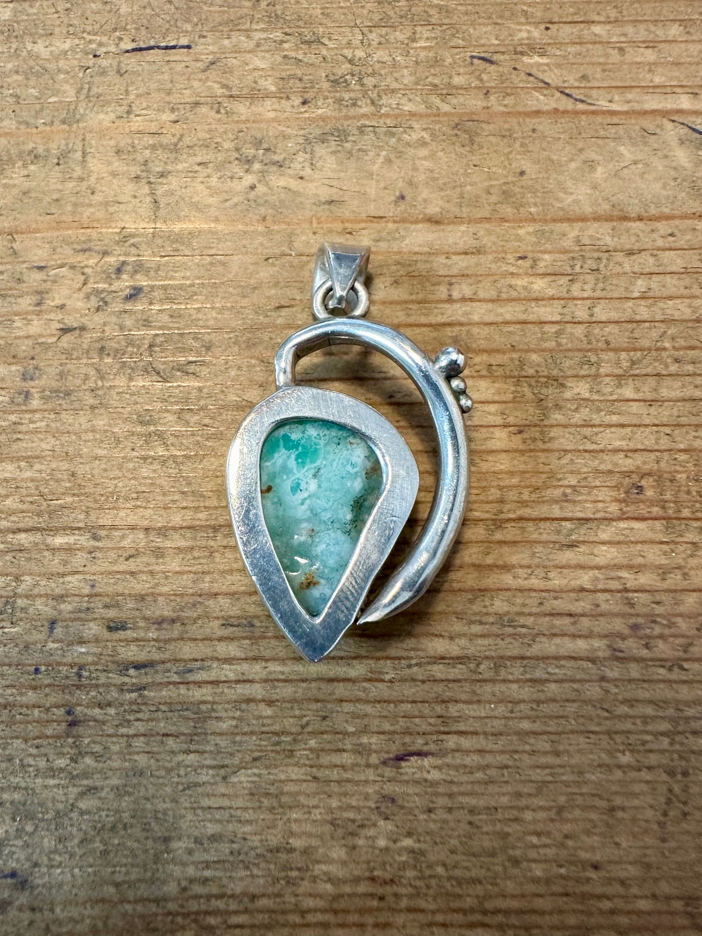 Abstract Turquoise 925 Silver Pendant