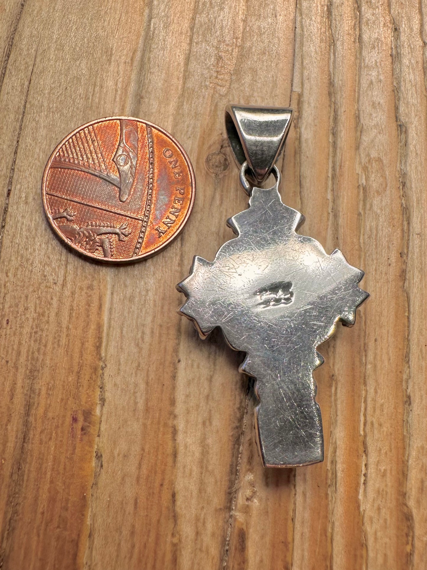 Vintage Garnet Cross 925 Sterling Silver Pendant