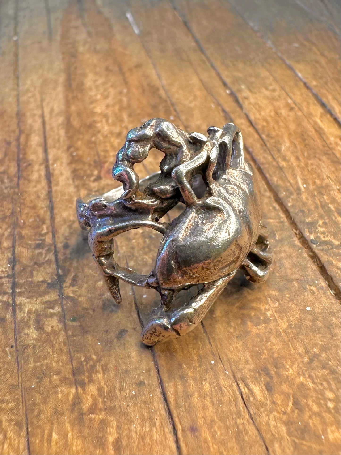 Scorpion Overlapping 925 Sterling Silver Size G1/2 Ring