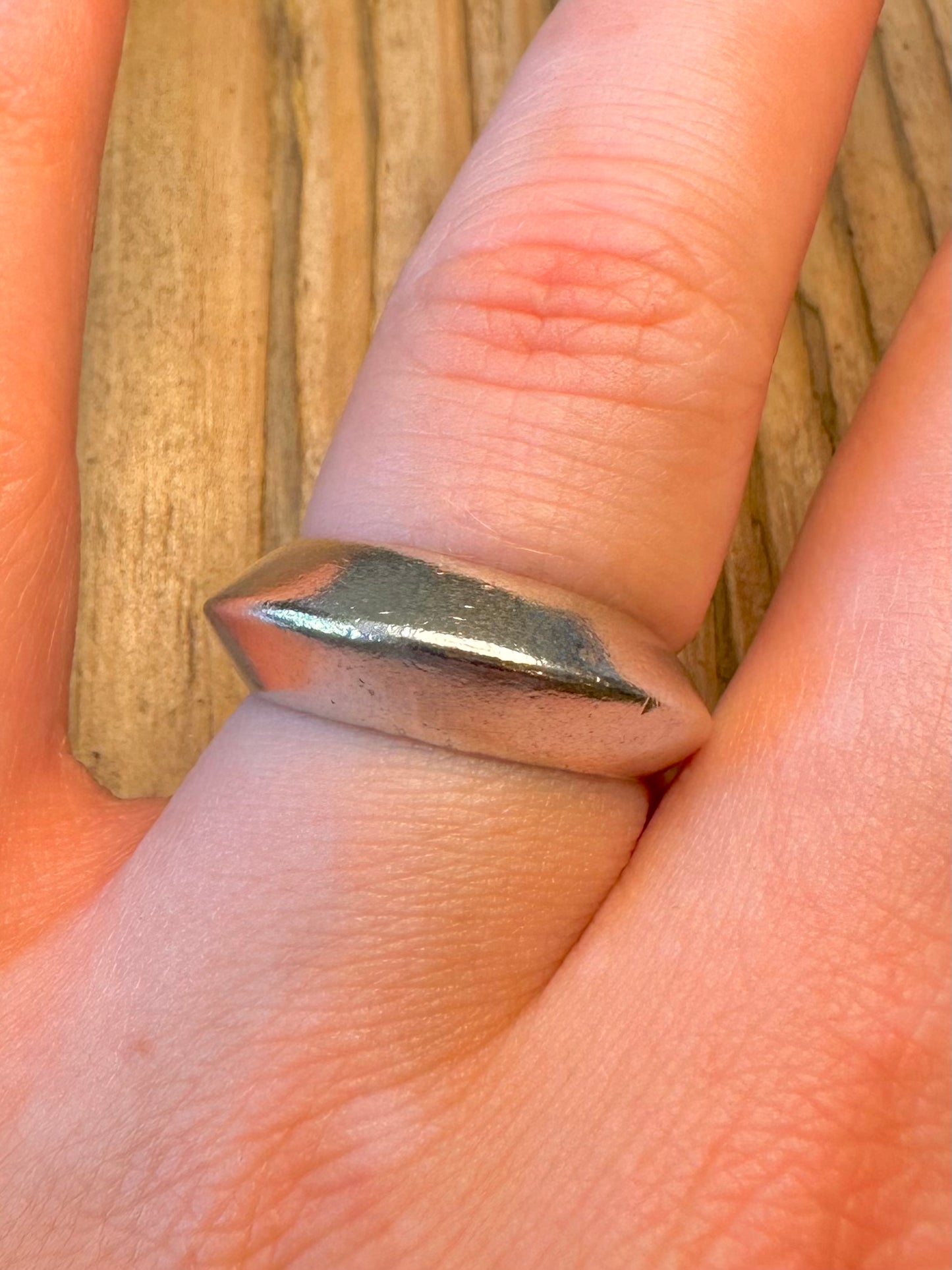 Abstract Band 925 Sterling Silver Size Q1/2 Ring