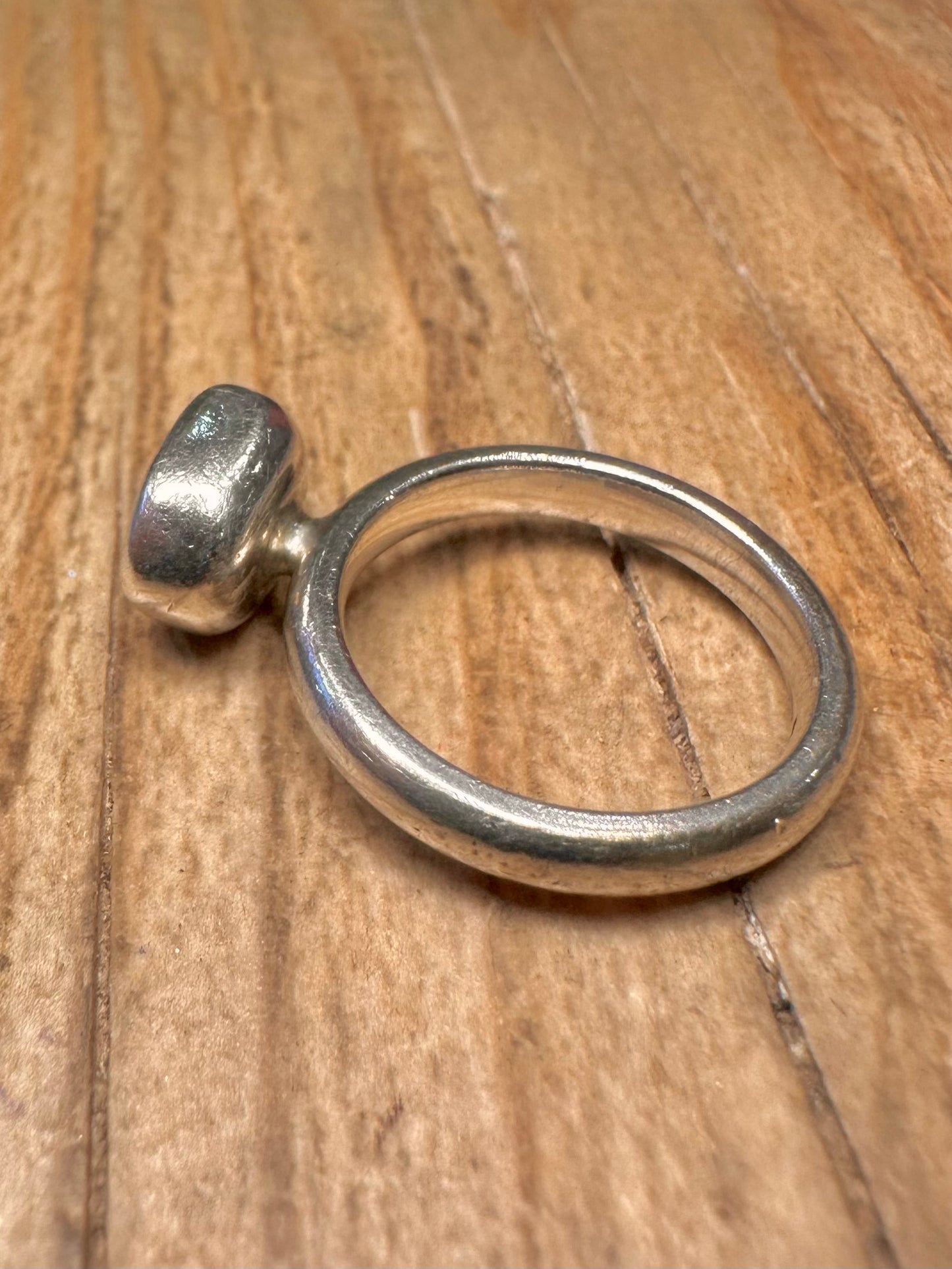 Abstract 1996 Watermelon Tourmaline 925 Sterling Silver Size K1/2 Ring