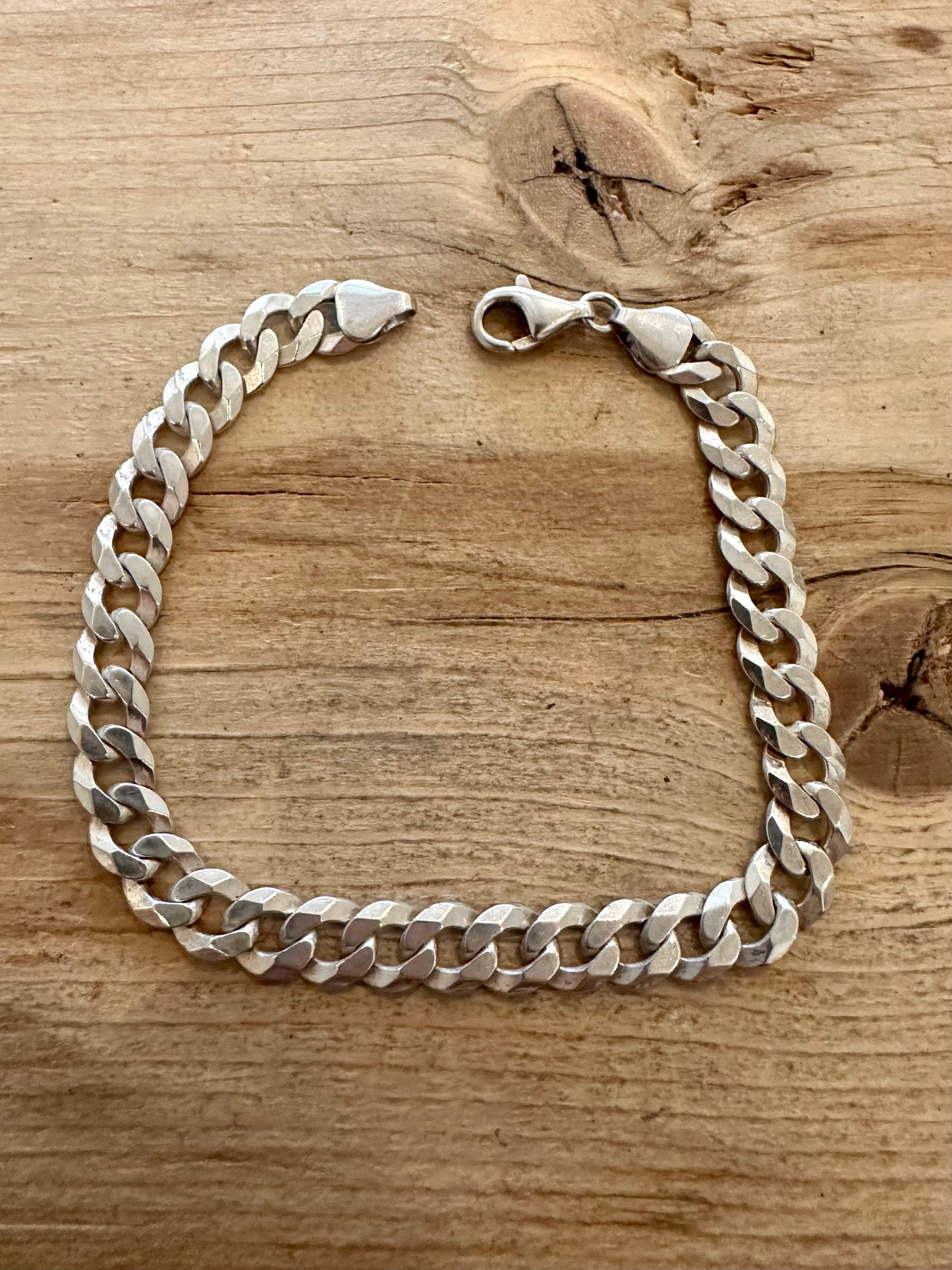 Vintage Curb Chain 925 Silver 8.3 inch Bracelet