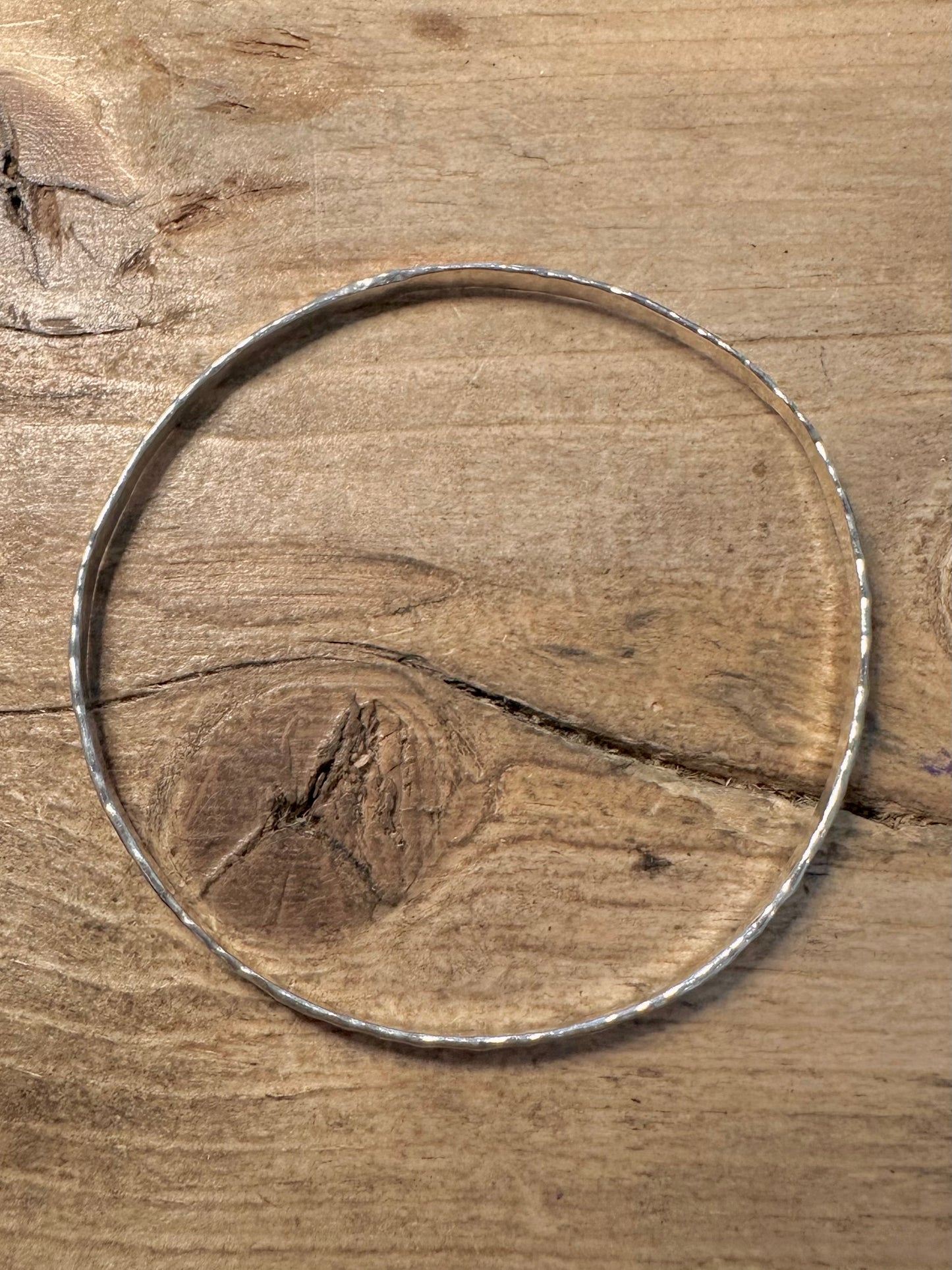 Vintage Hammered 925 Silver Bangle