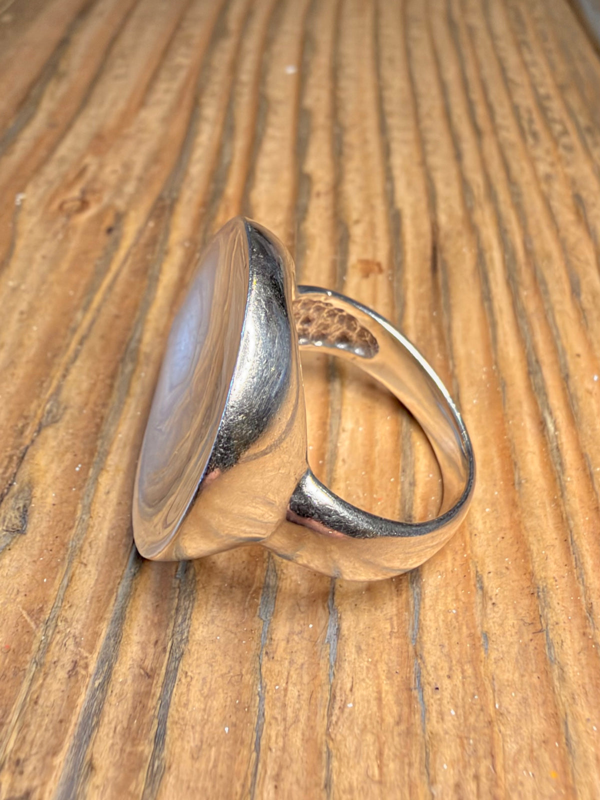 Modernist Disc 925 Sterling Silver Size R1/2 Ring