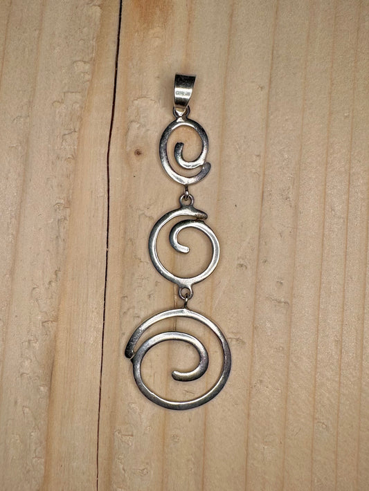 Triple Spiral 925 Sterling Silver Pendant