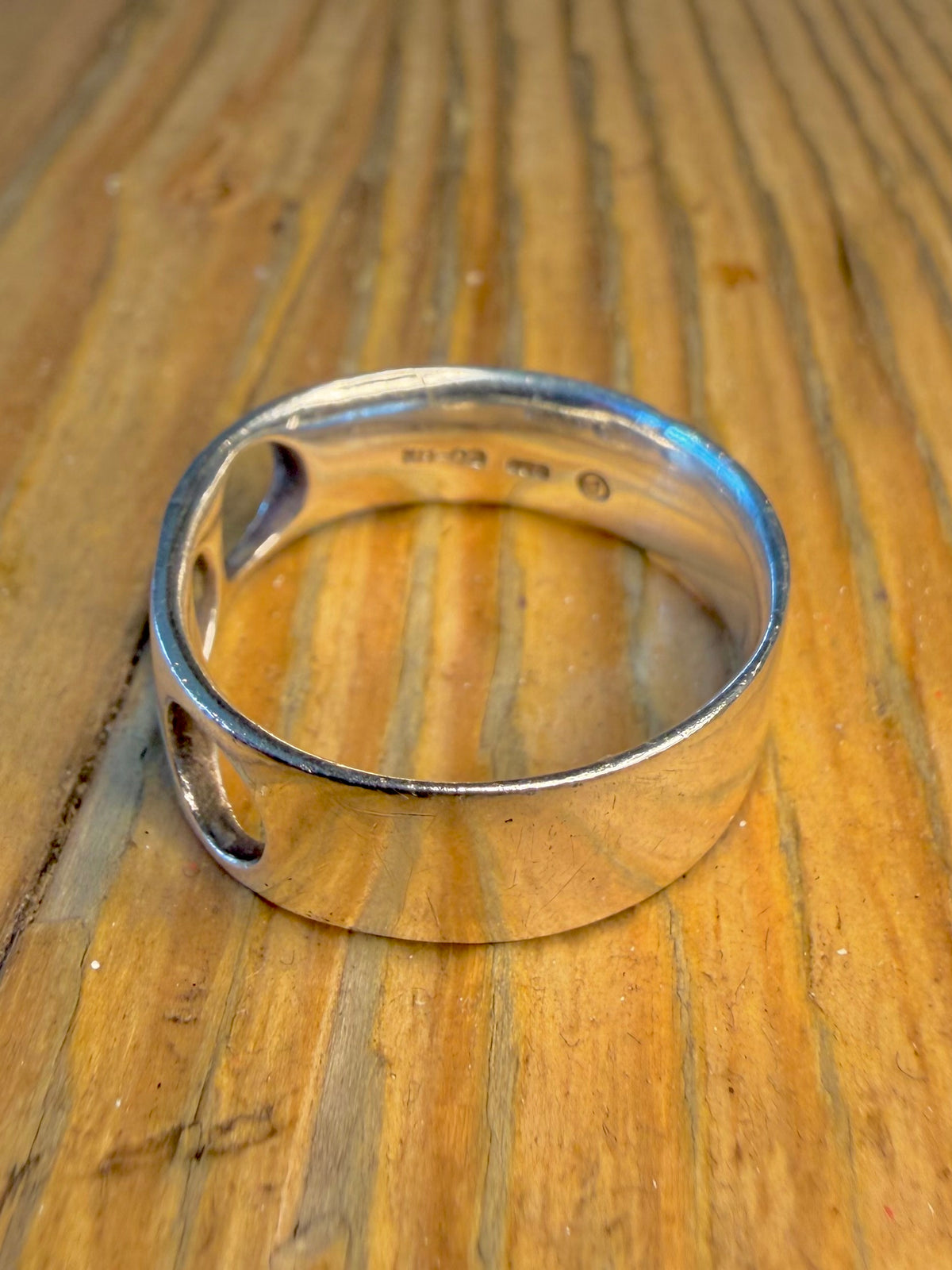 Circle Cut Out Band 925 Sterling Silver Size X Ring