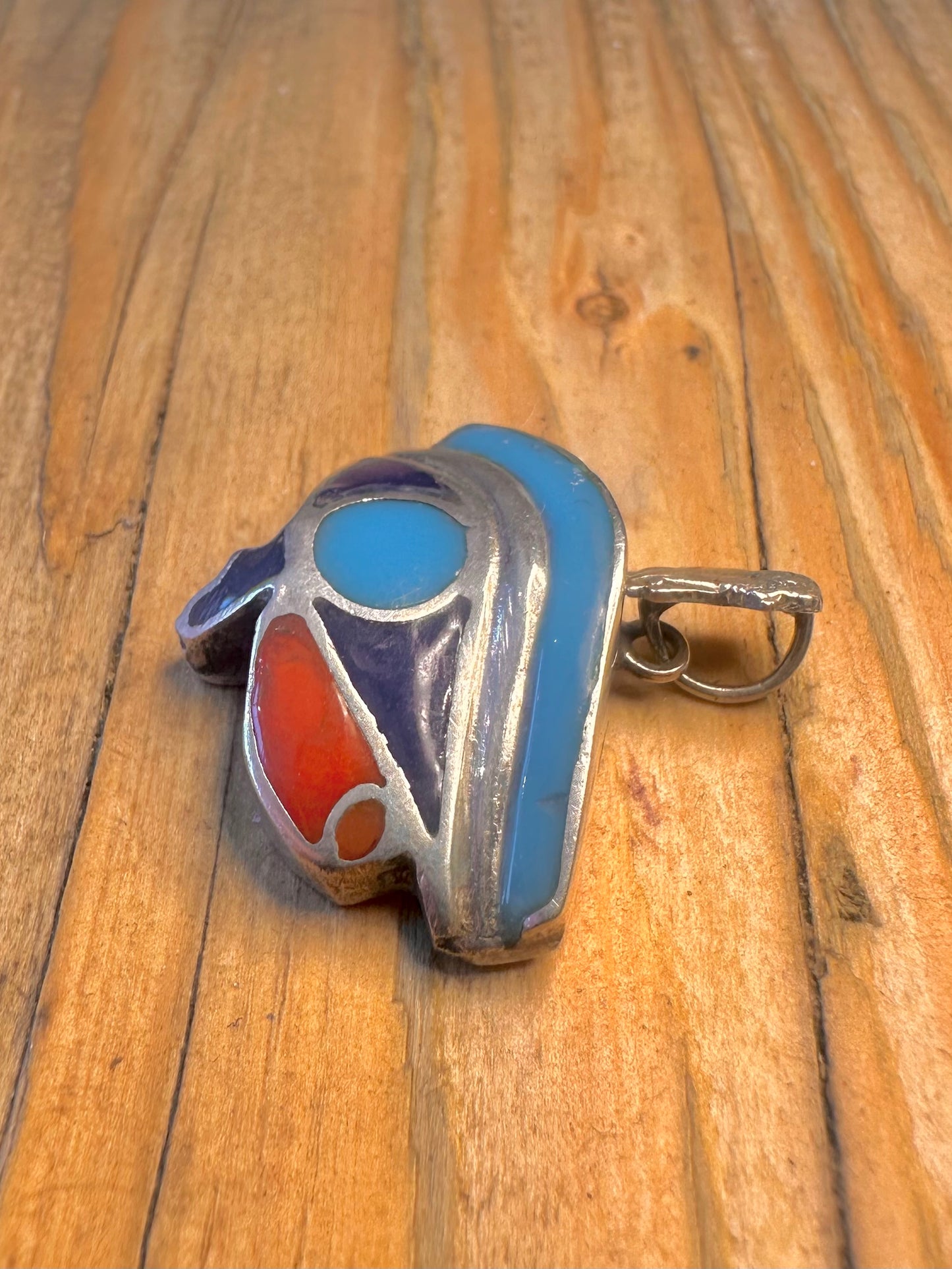 Eye of Horus Multi Coloured Egyptian Head 925 Sterling Silver Pendant