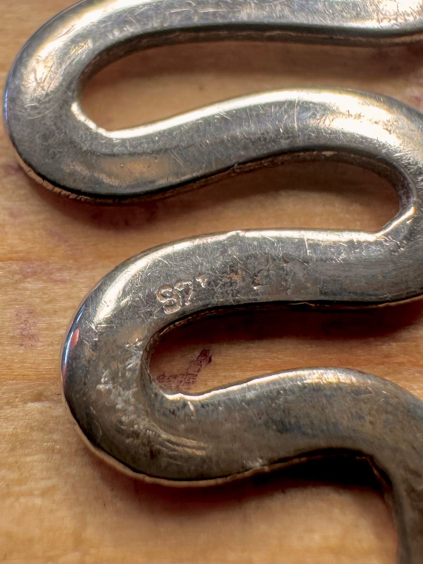 Vintage Wavy Swirl 925 Sterling Silver Earrings