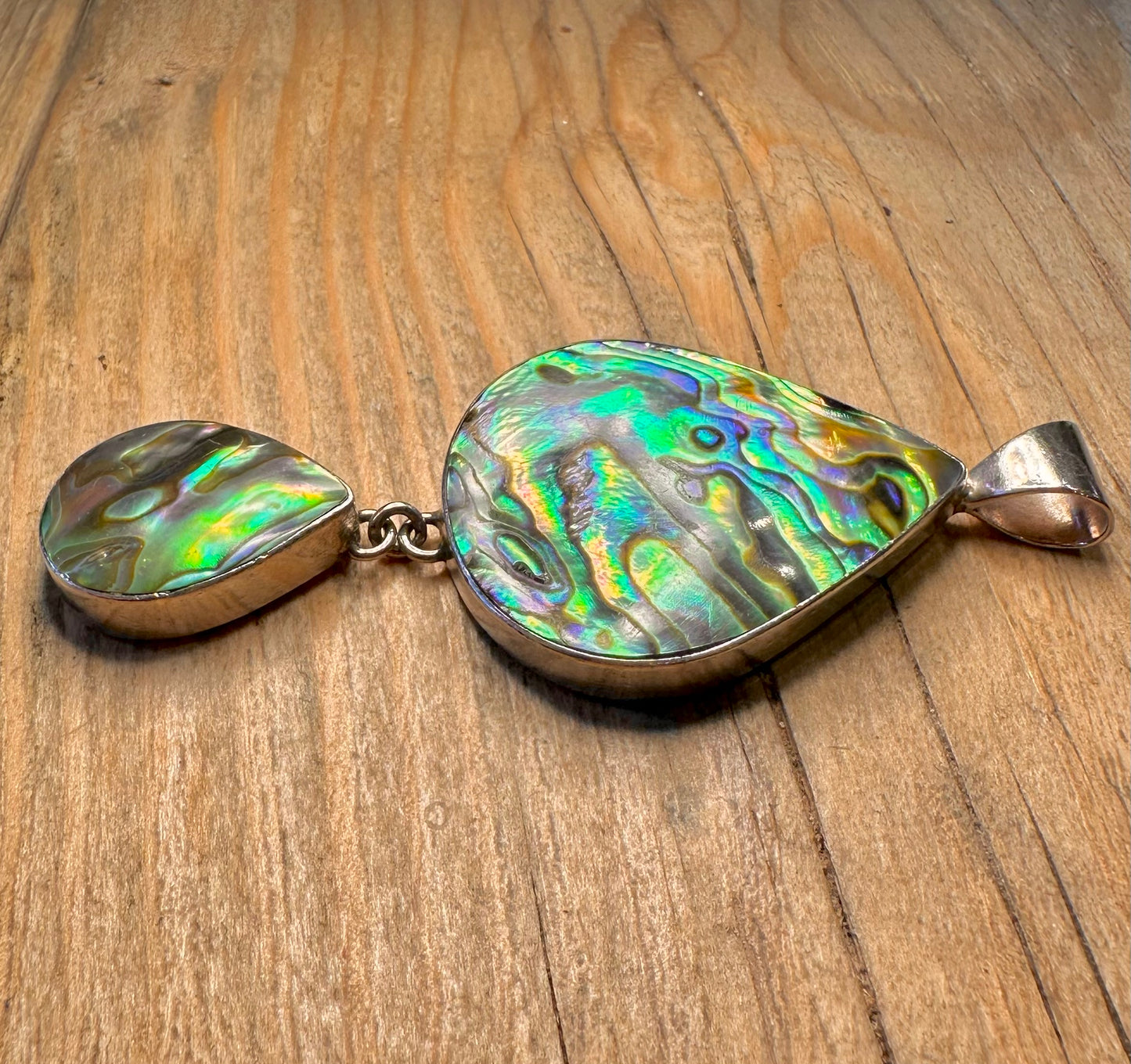Modernist Abalone 925 Sterling Silver Pendant