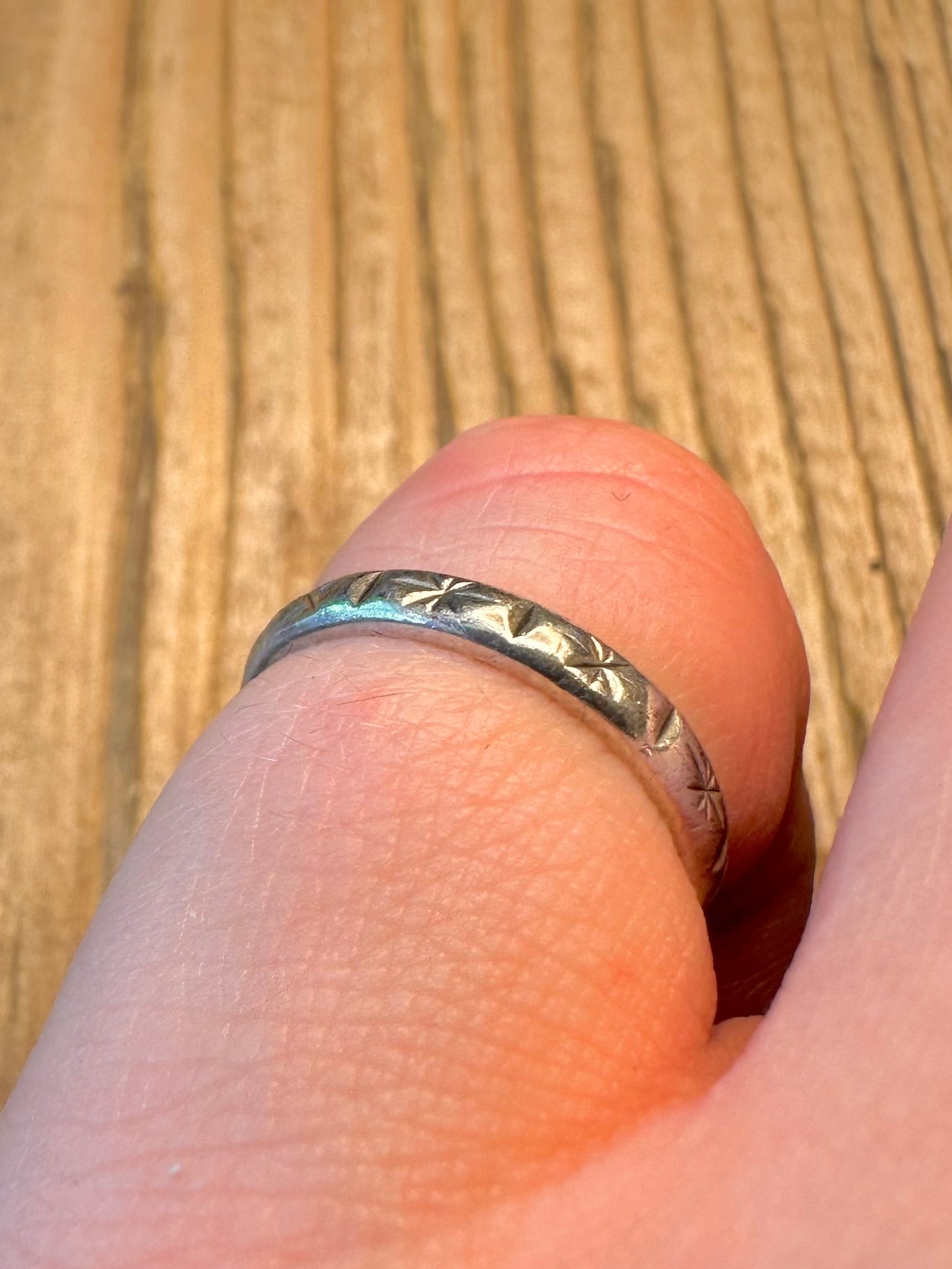 Star Band 925 Sterling Silver Size K Ring