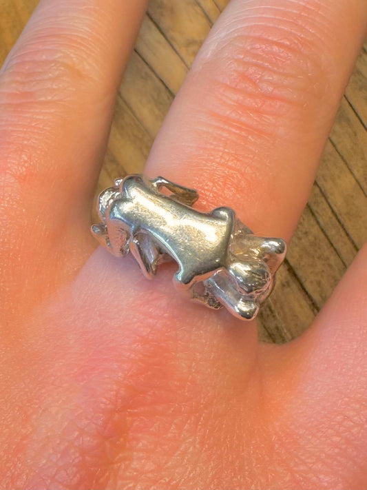 Erotisches Kama Sutra Paar 925er Sterlingsilber Ring Größe S