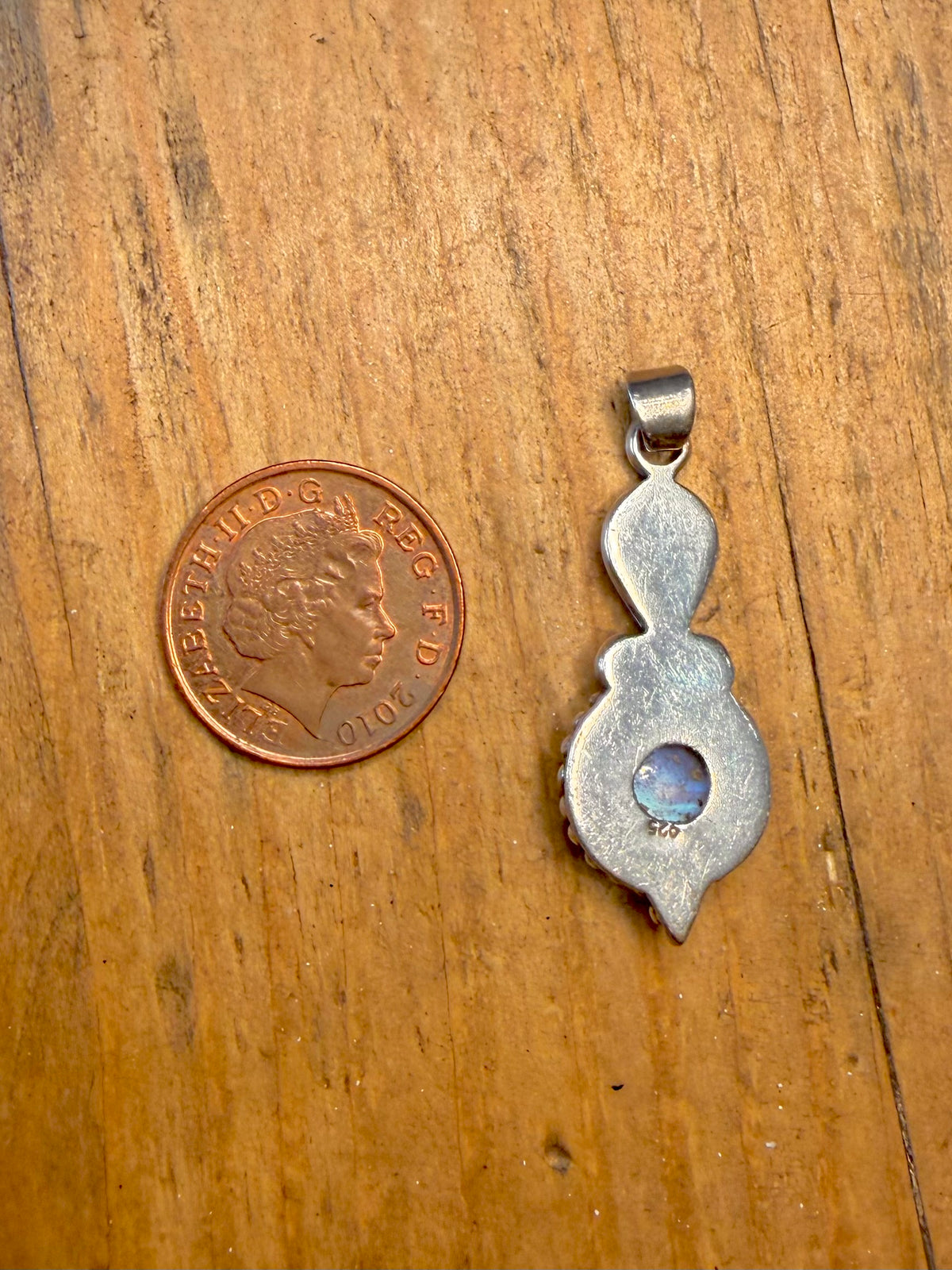 Moonstone Beaded Bezel 925 Sterling Silver Pendant