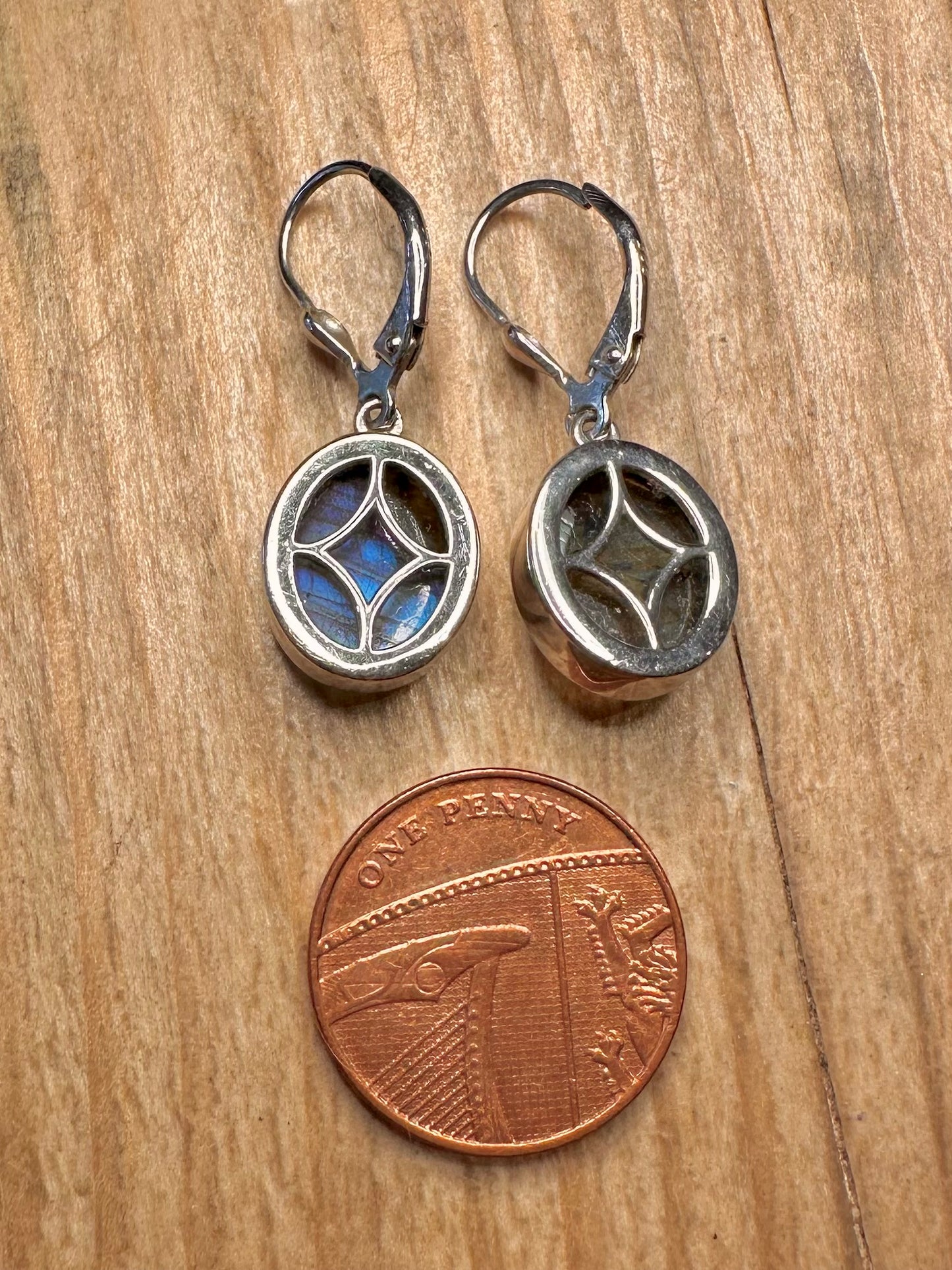 Vintage Labradorite 925 Sterling Silver Earrings