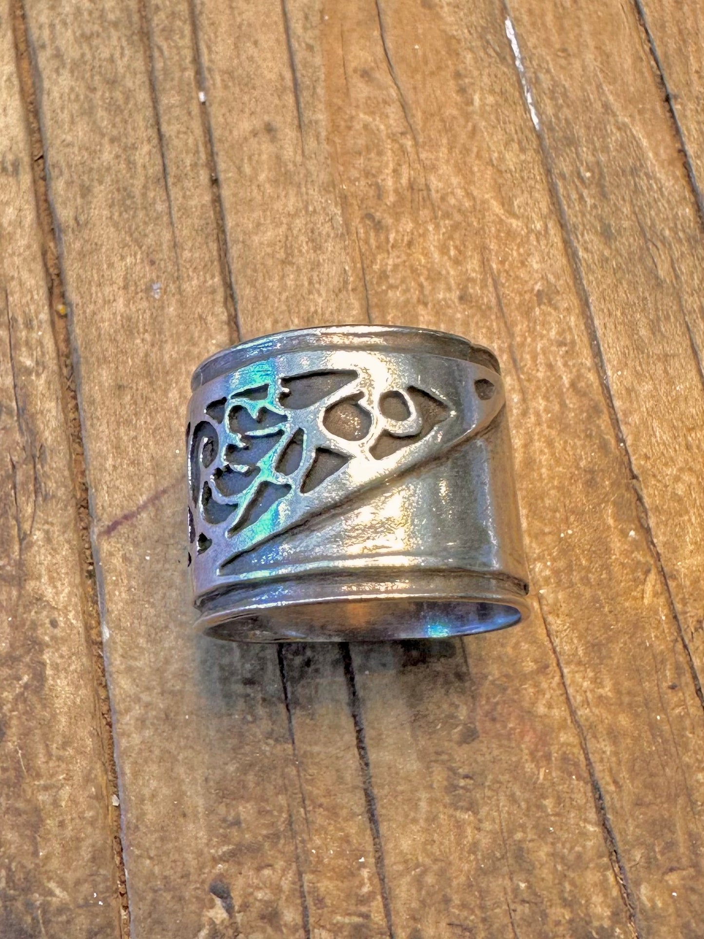 Wide Decorative Band 925 Sterling Silver Size M1/2 Ring