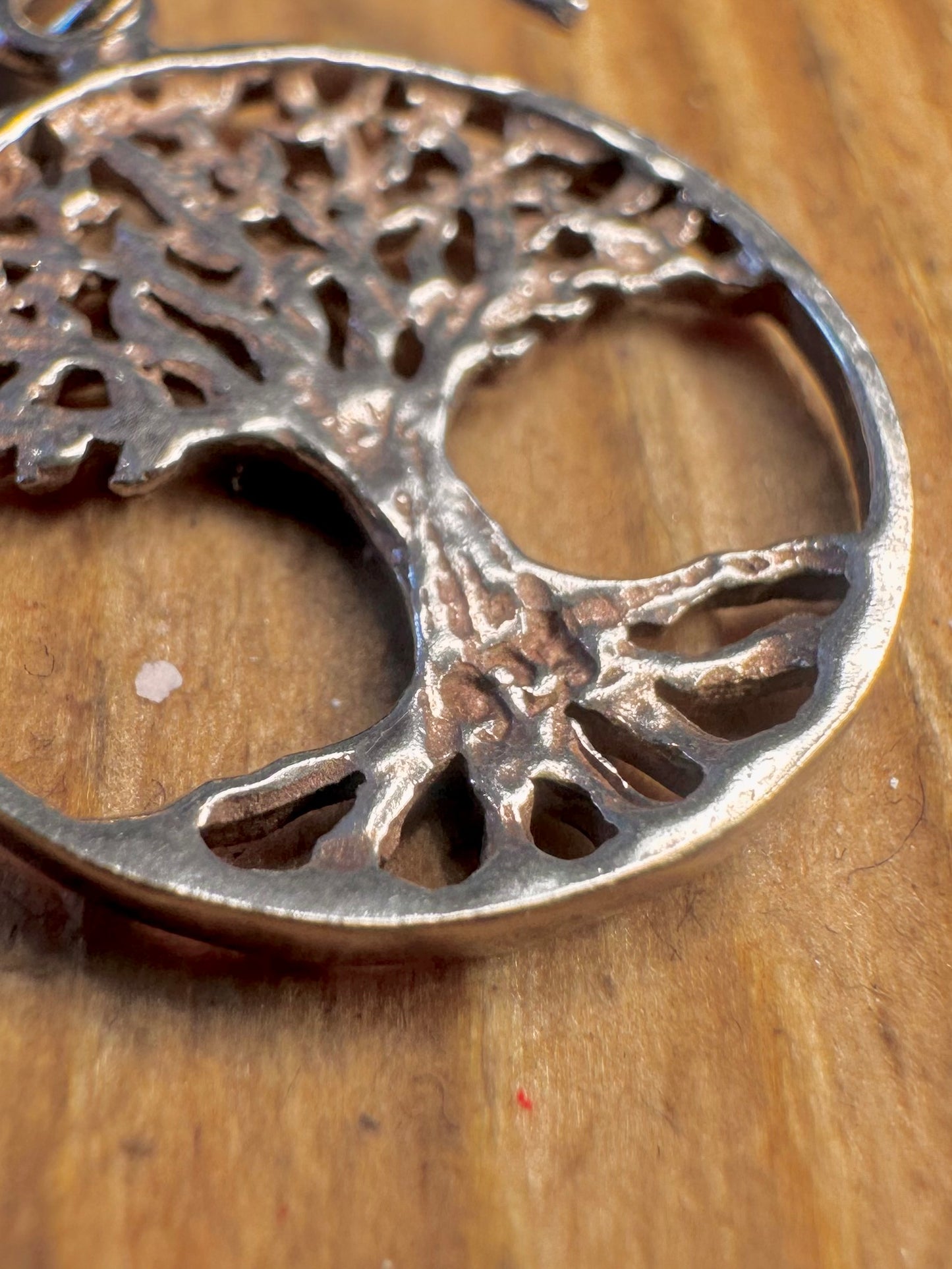 Tree of Life Circle 925 Sterling Silver Earrings