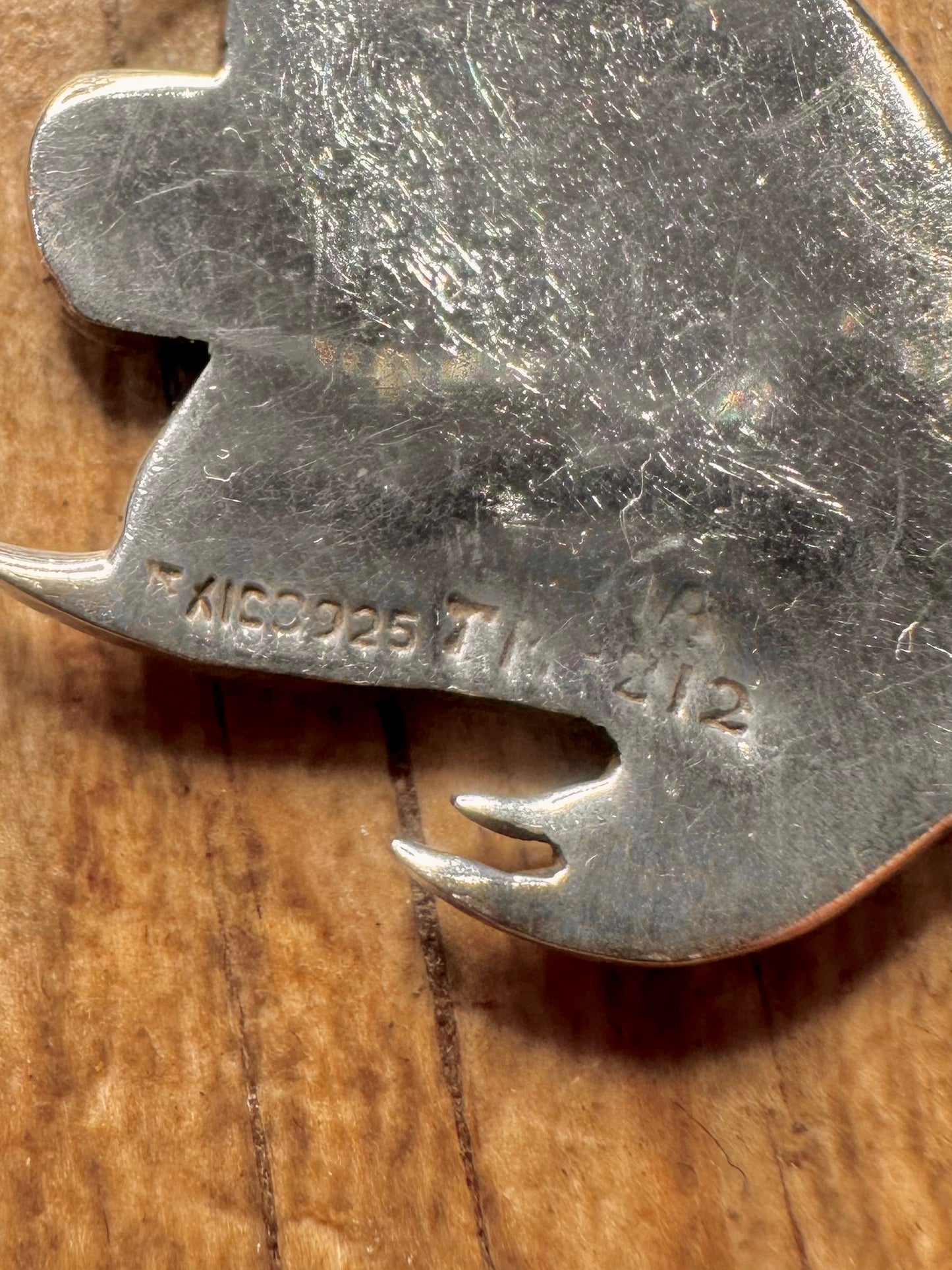 Vintage Winkelfisch Türkis- und Malachit-Einlegearbeiten Mexiko Taxco 925 Silber Ohrringe