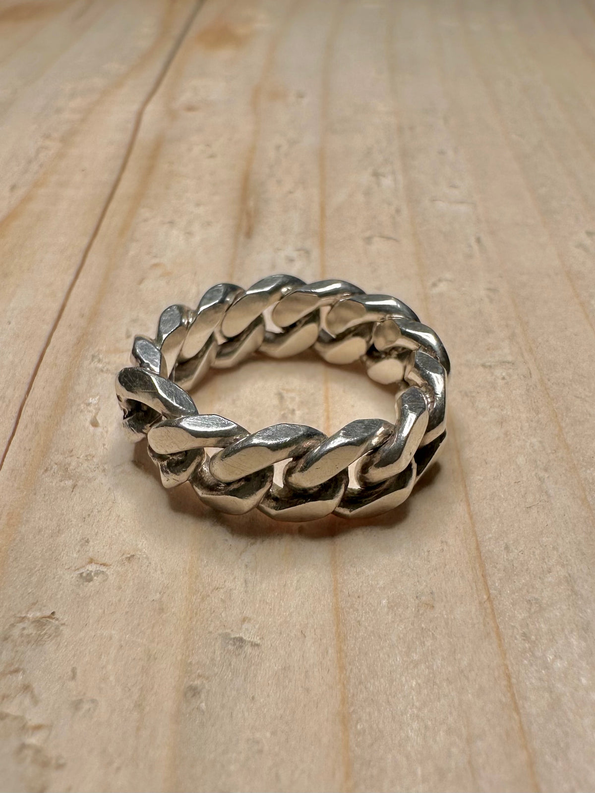 Chunky Chain 925 Sterling Silver Size J Ring