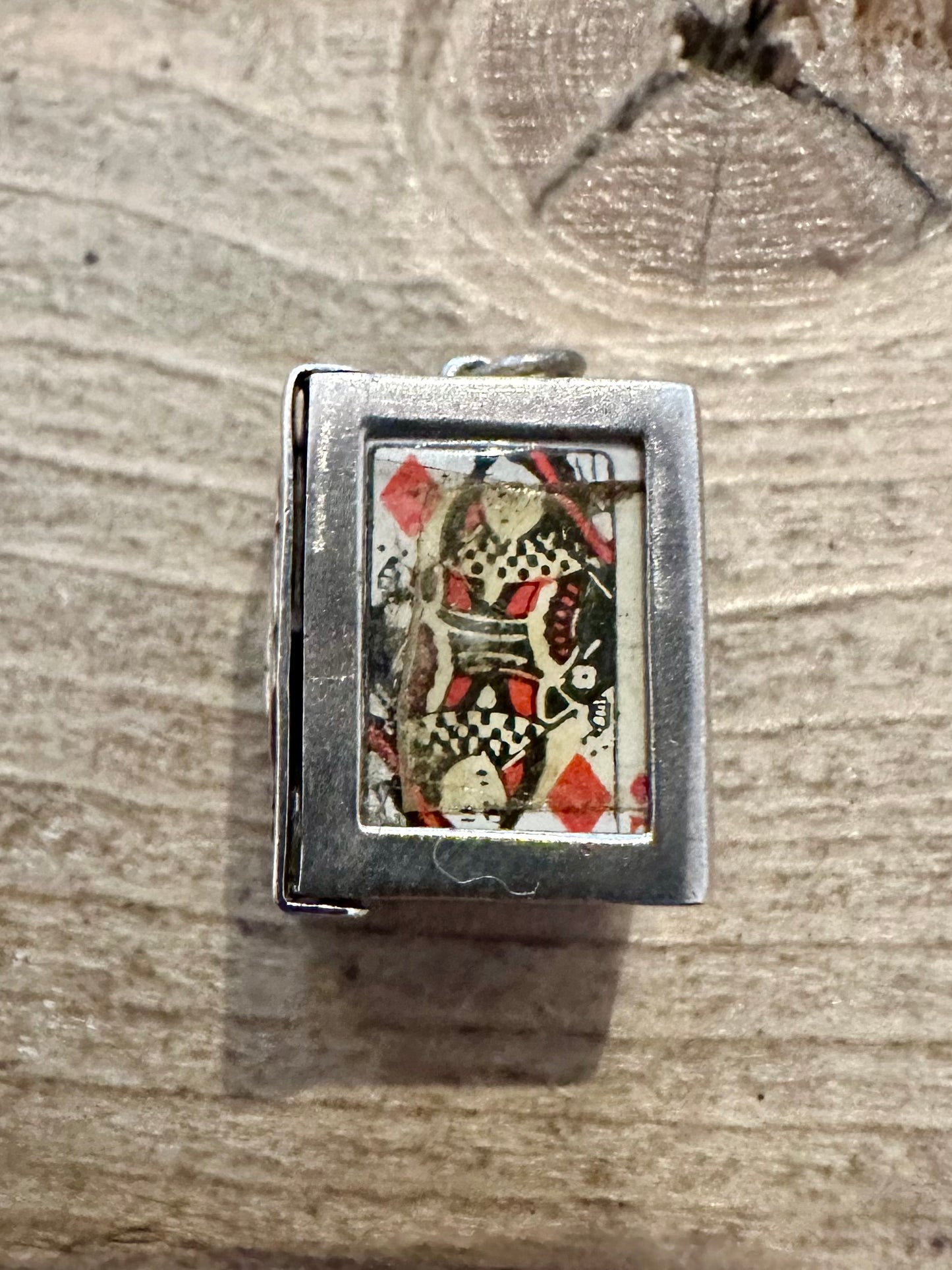 Vintage RARE Box Of Playing Cards Sealed J M Fisher 1950’s 925 Silver Charm Pendant