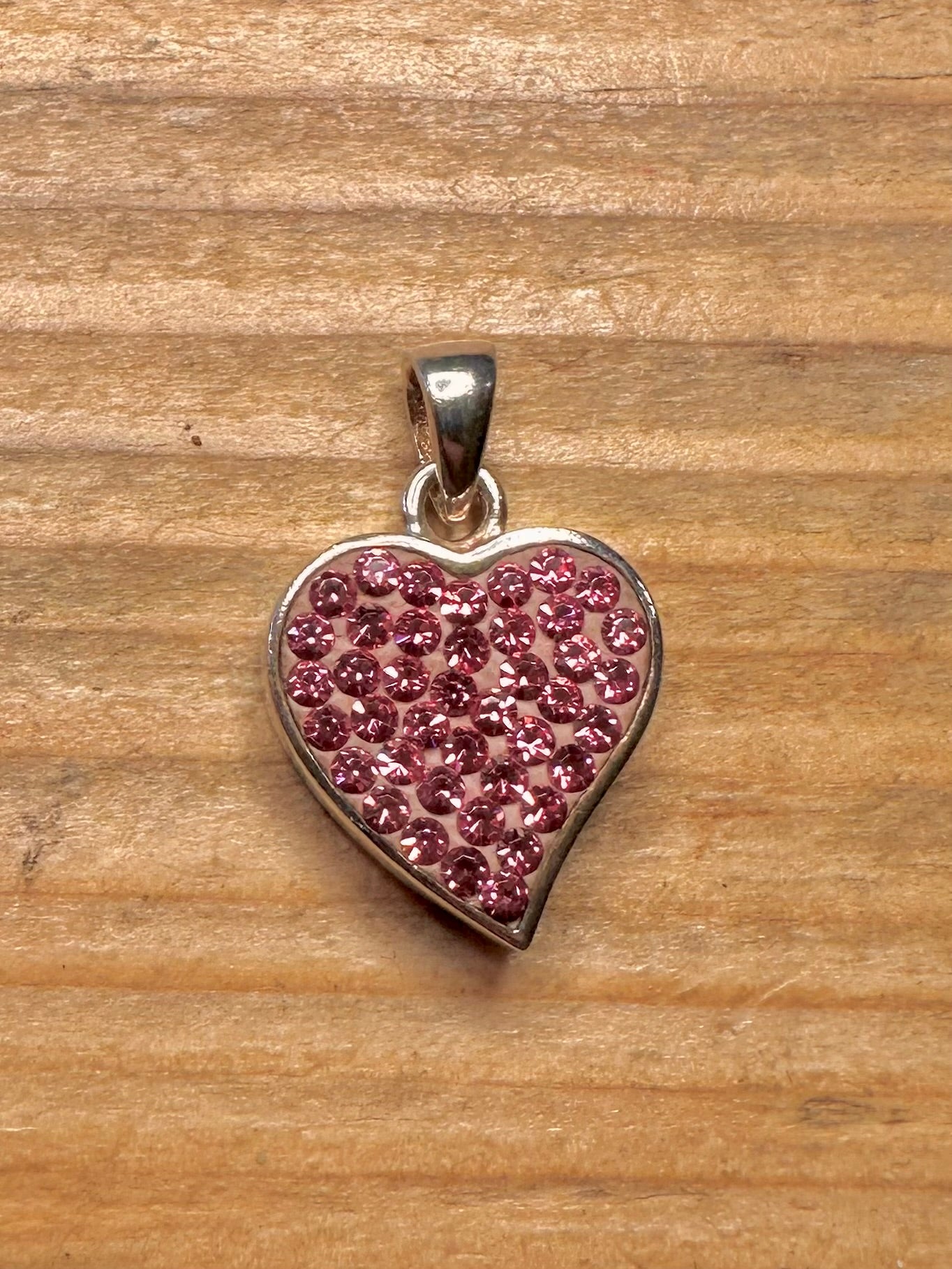 Pink Stones Heart 925 Sterling Silver Pendant