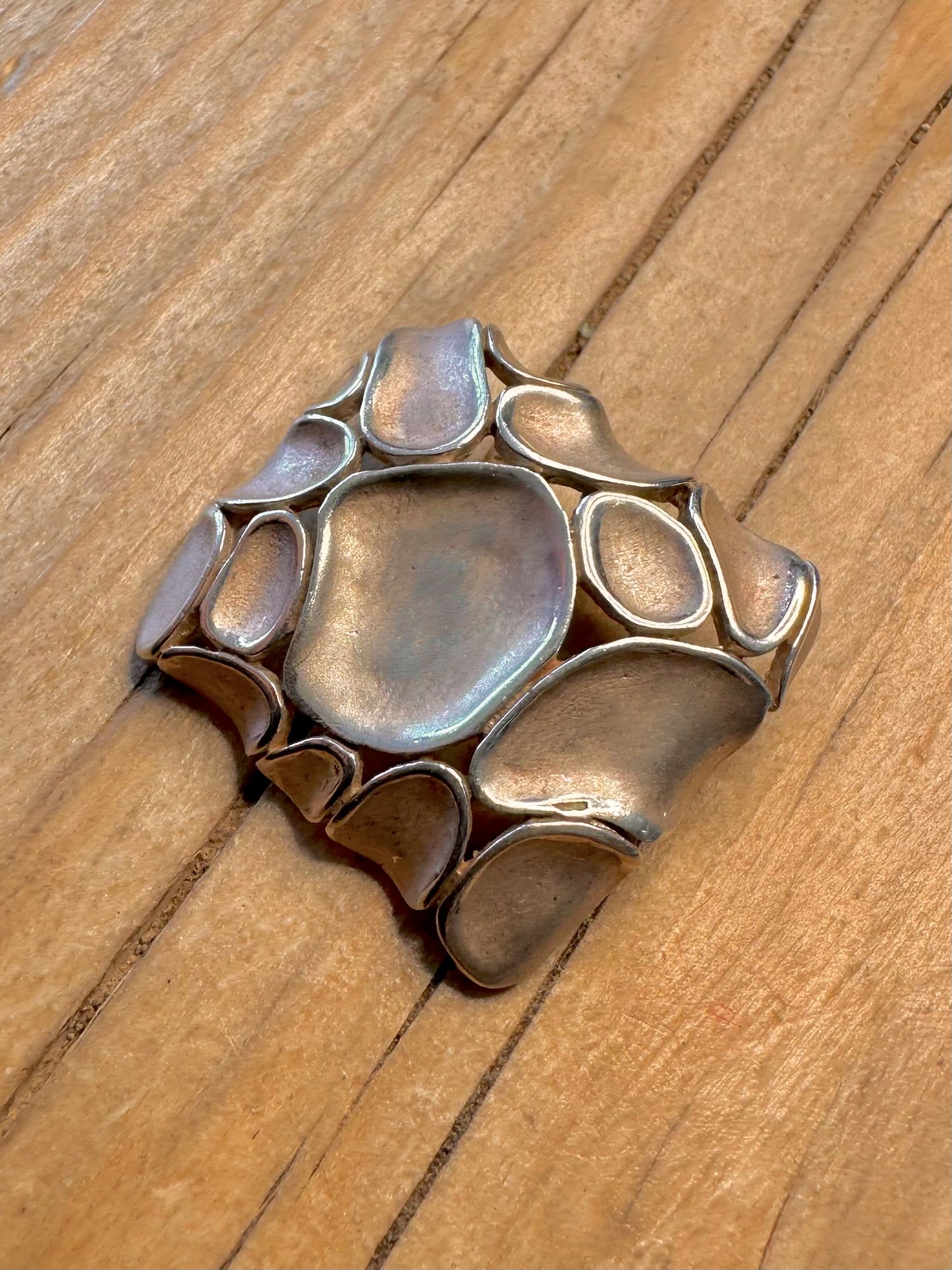 Abstract Modernist Rectangle 925 Sterling Silver Pendant