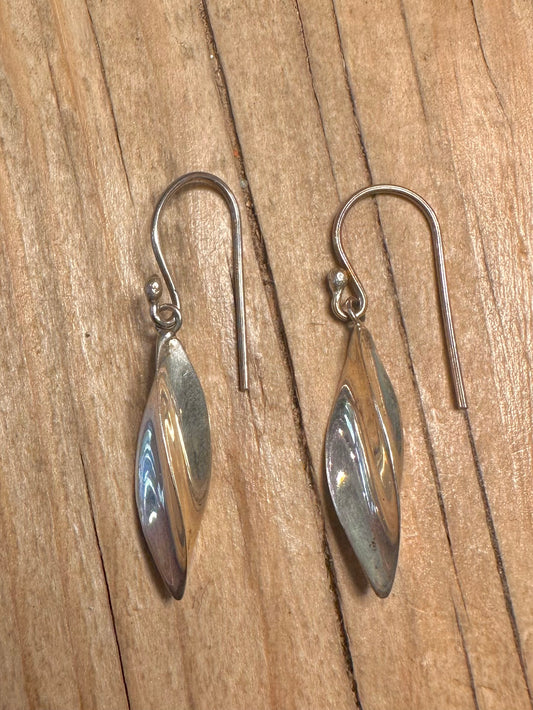 Abstract Twisted 925 Sterling Silver Earrings