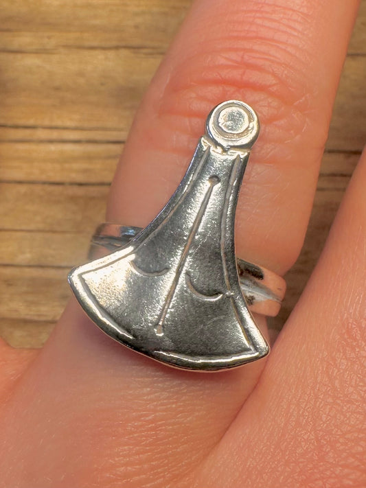 Vintage Tribal Engraved 925 Sterling Silver Size O Ring