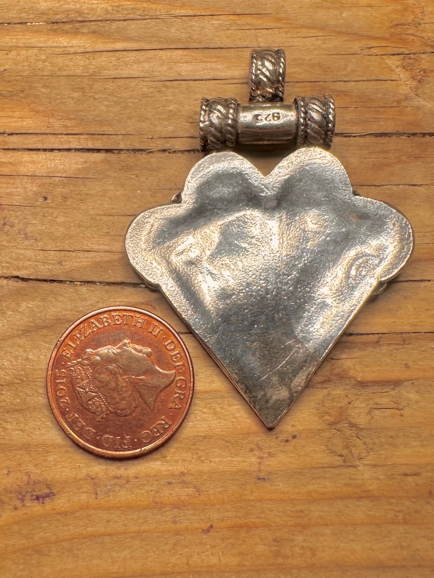 Vintage Tribal Triangle Floral 925 Sterling Silver Earrings