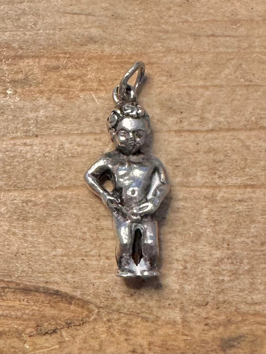 Vintage Manneken Pis Boy 925 Silver Charm Pendant