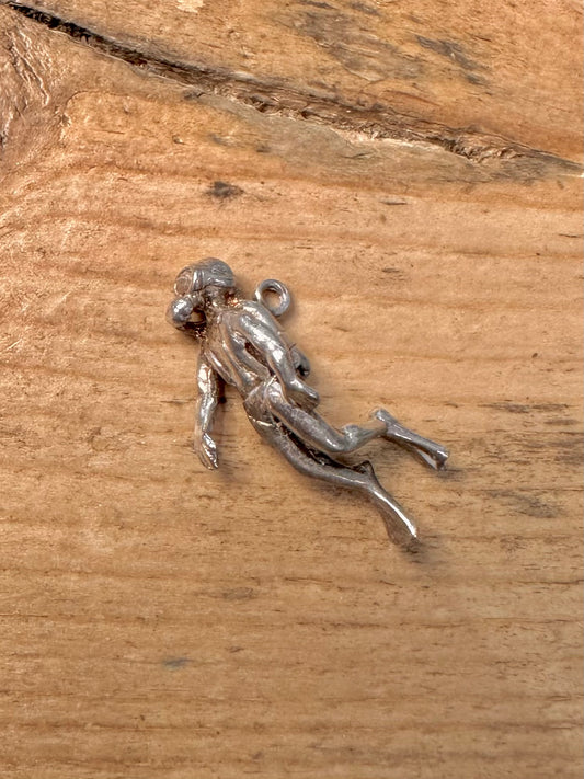 Vintage Sea Diver 925 Silver Pendant