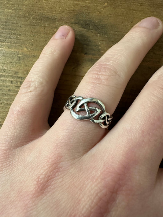 Vintage Celtic Knot 925 Silver Size P Ring