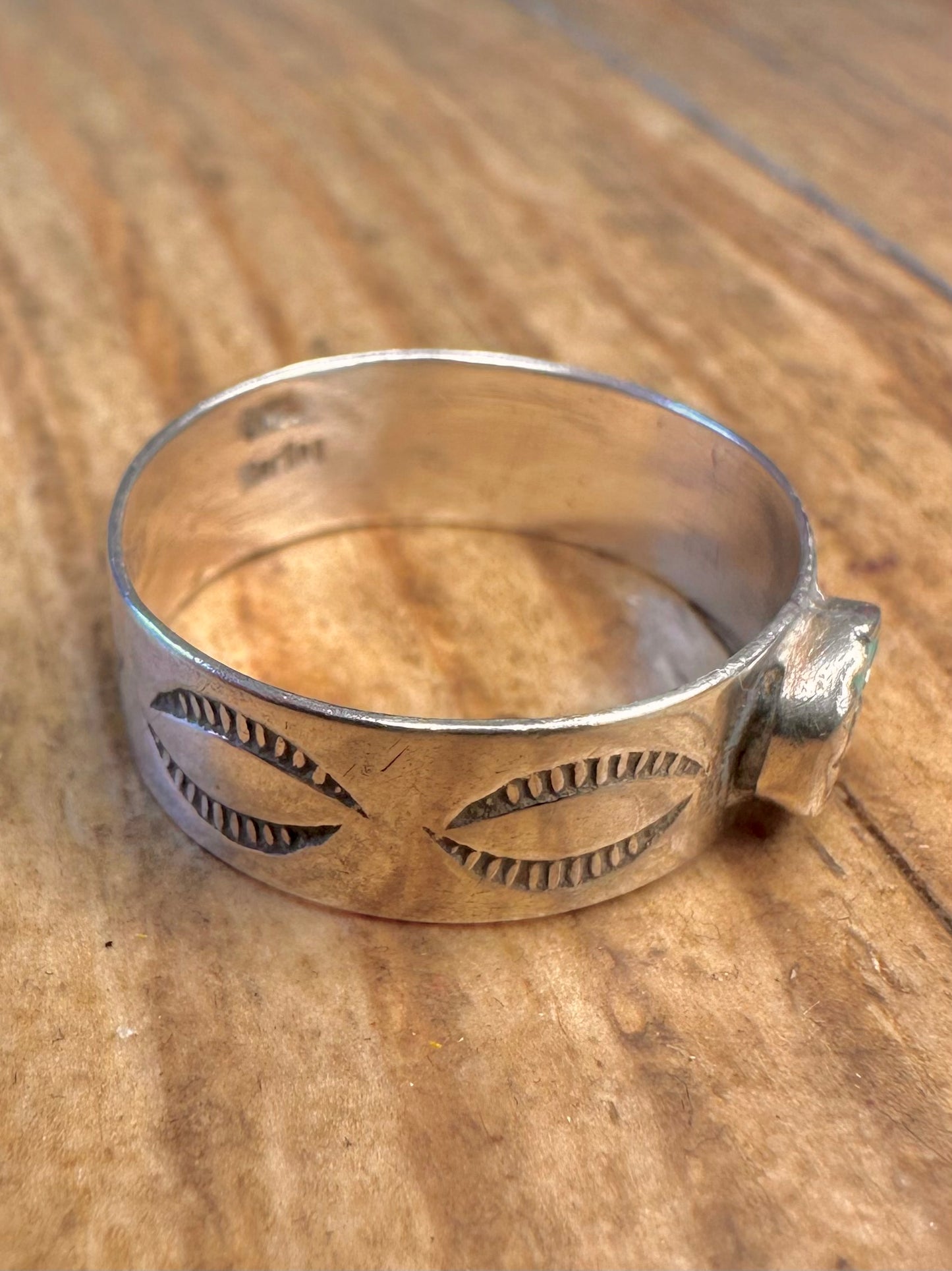 Indianischer Türkis USA Hersteller LM 925 Sterling Silber Ring Größe Q