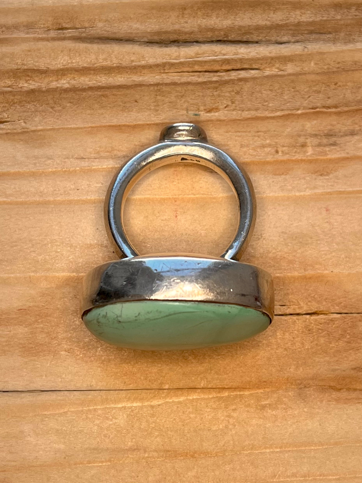 Large Oval Turquoise 925 Sterling Silver Size S Ring