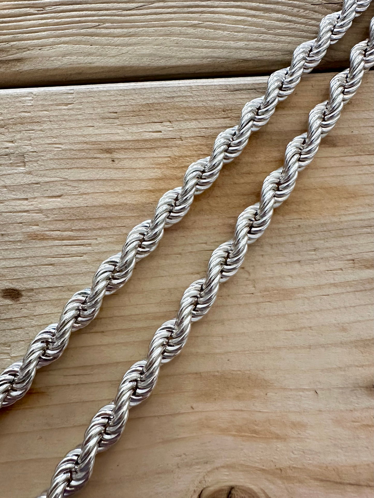 Modern Italian Chunky Rope Chain 925 Silver 19.7 inch Necklace