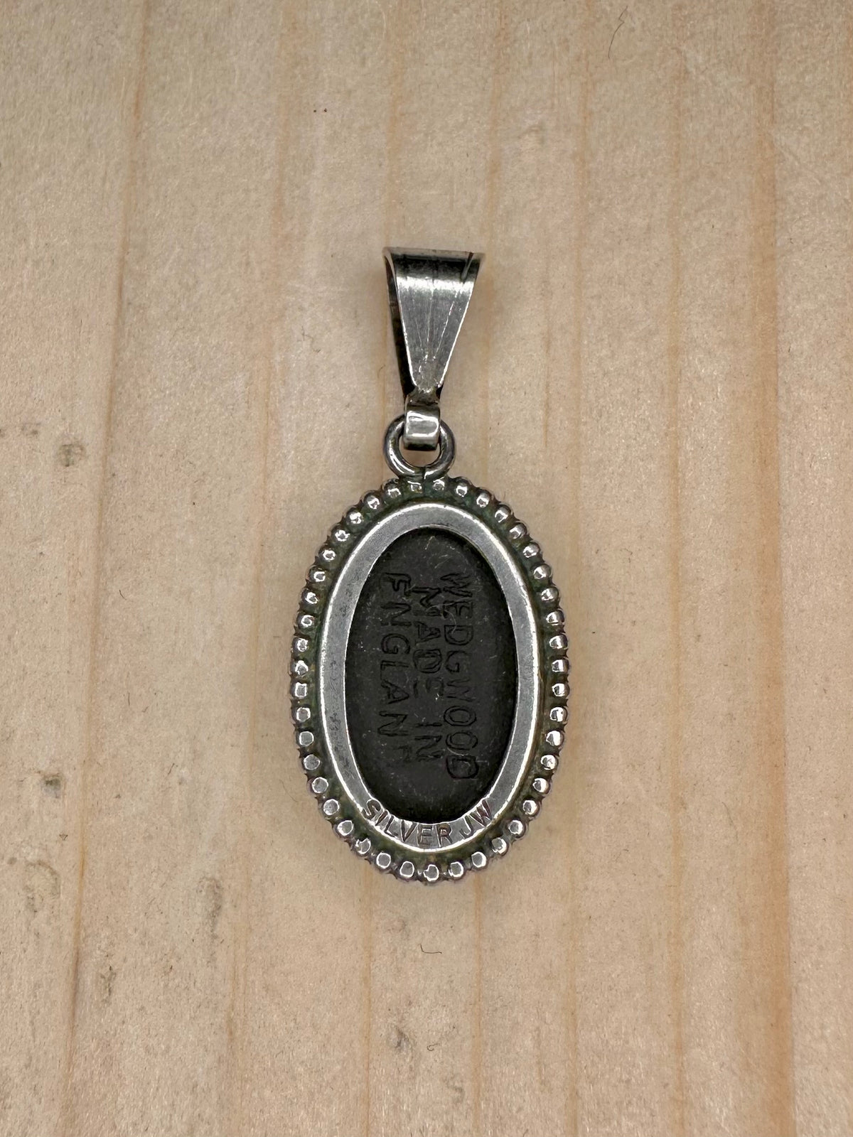 Black Wedgwood Jasperware Hope & Anchor 925 Sterling Silver Pendant