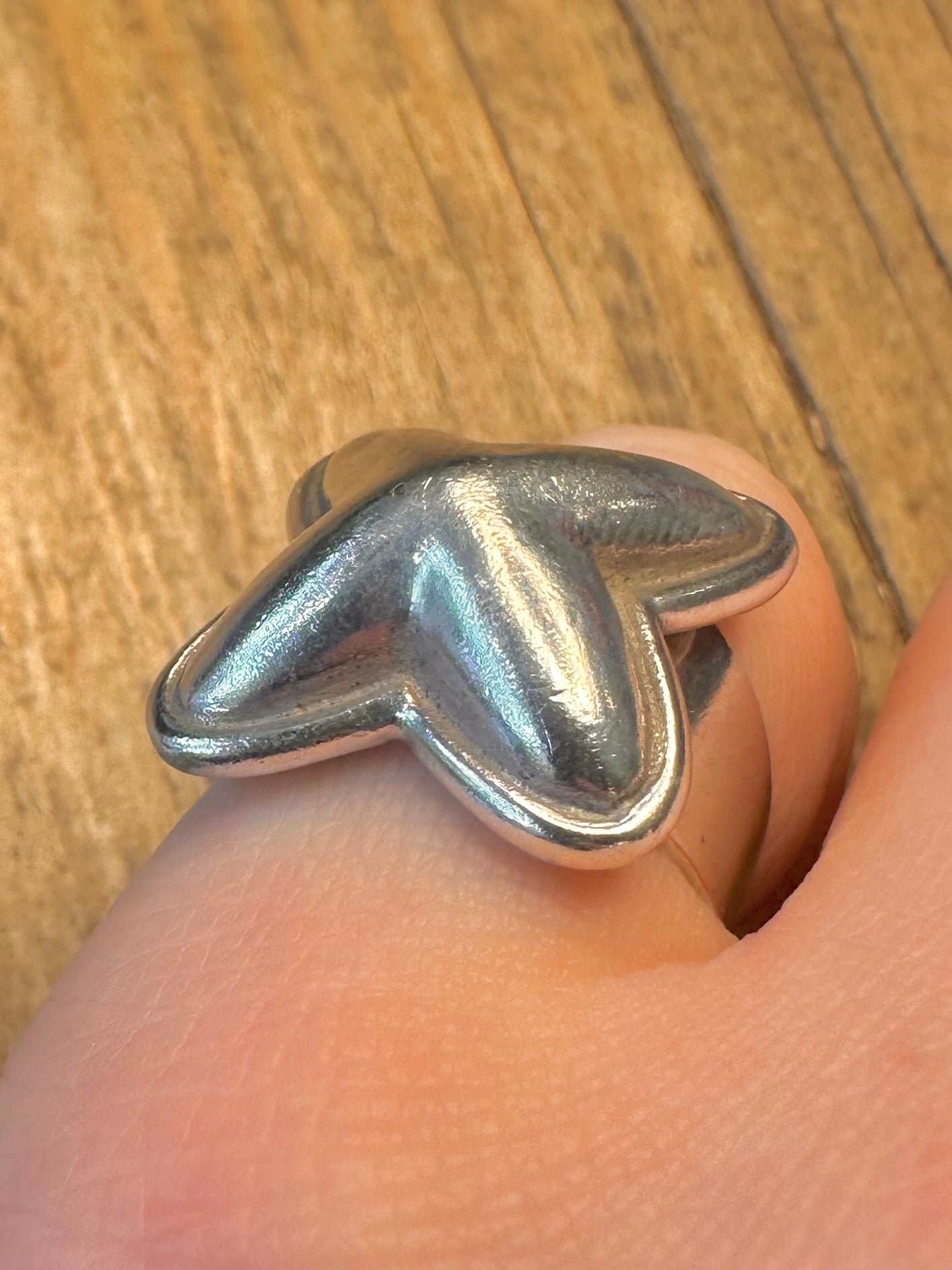 Chunky Cross 925 Sterling Silver Size M1/2 Ring