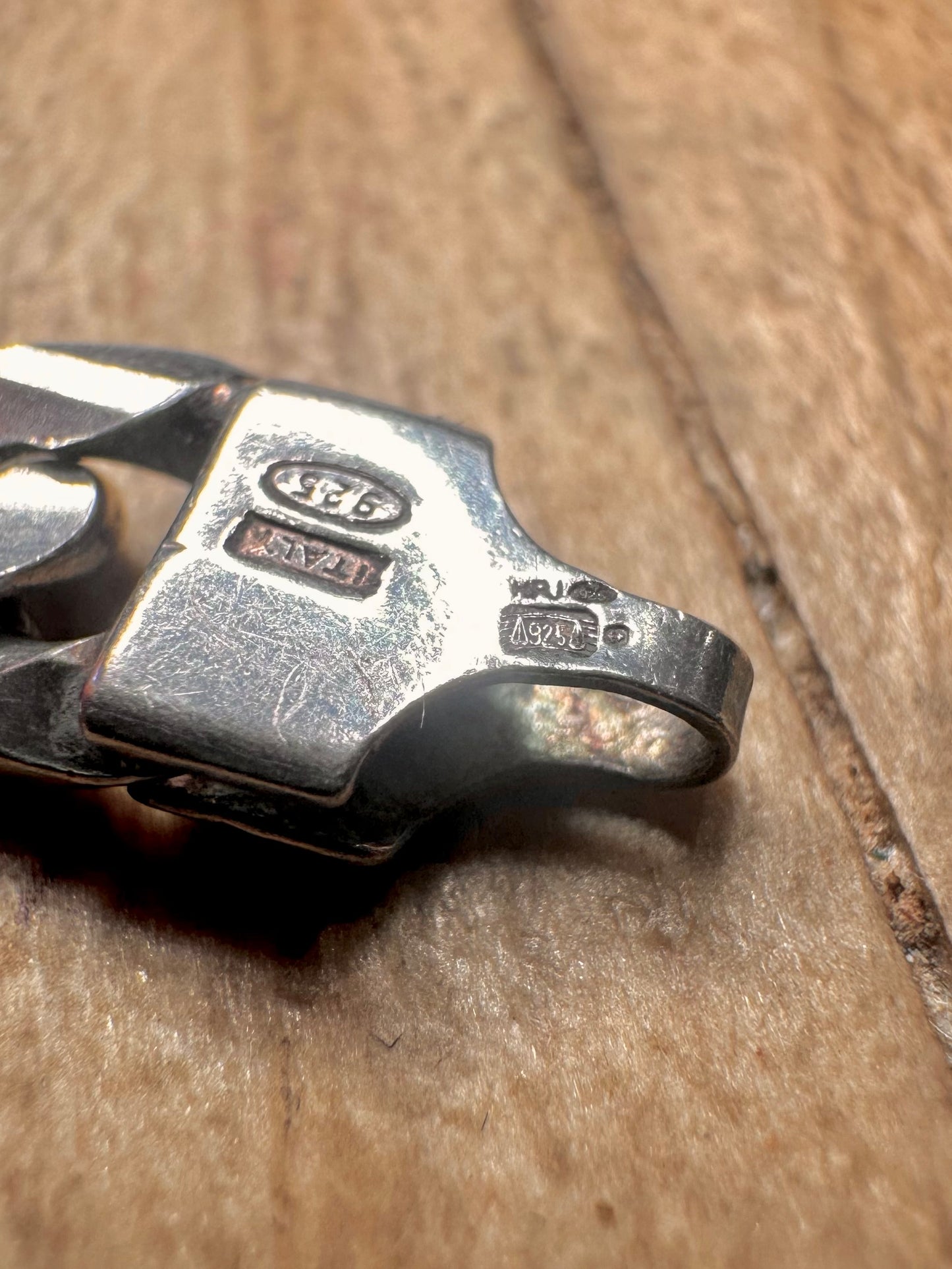 Vintage Curb Chain Italy 925 Sterling Silver 9.2 inch Bracelet