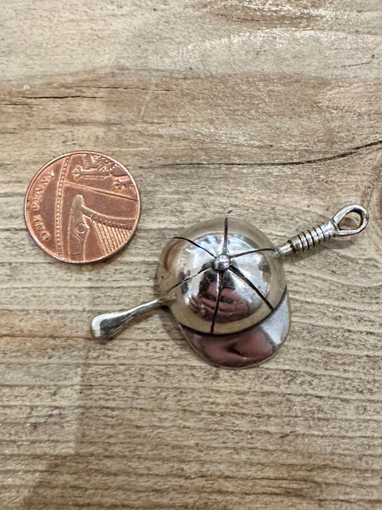 Vintage Equestrian Hat and Whip Italy 925 Silver Pendant